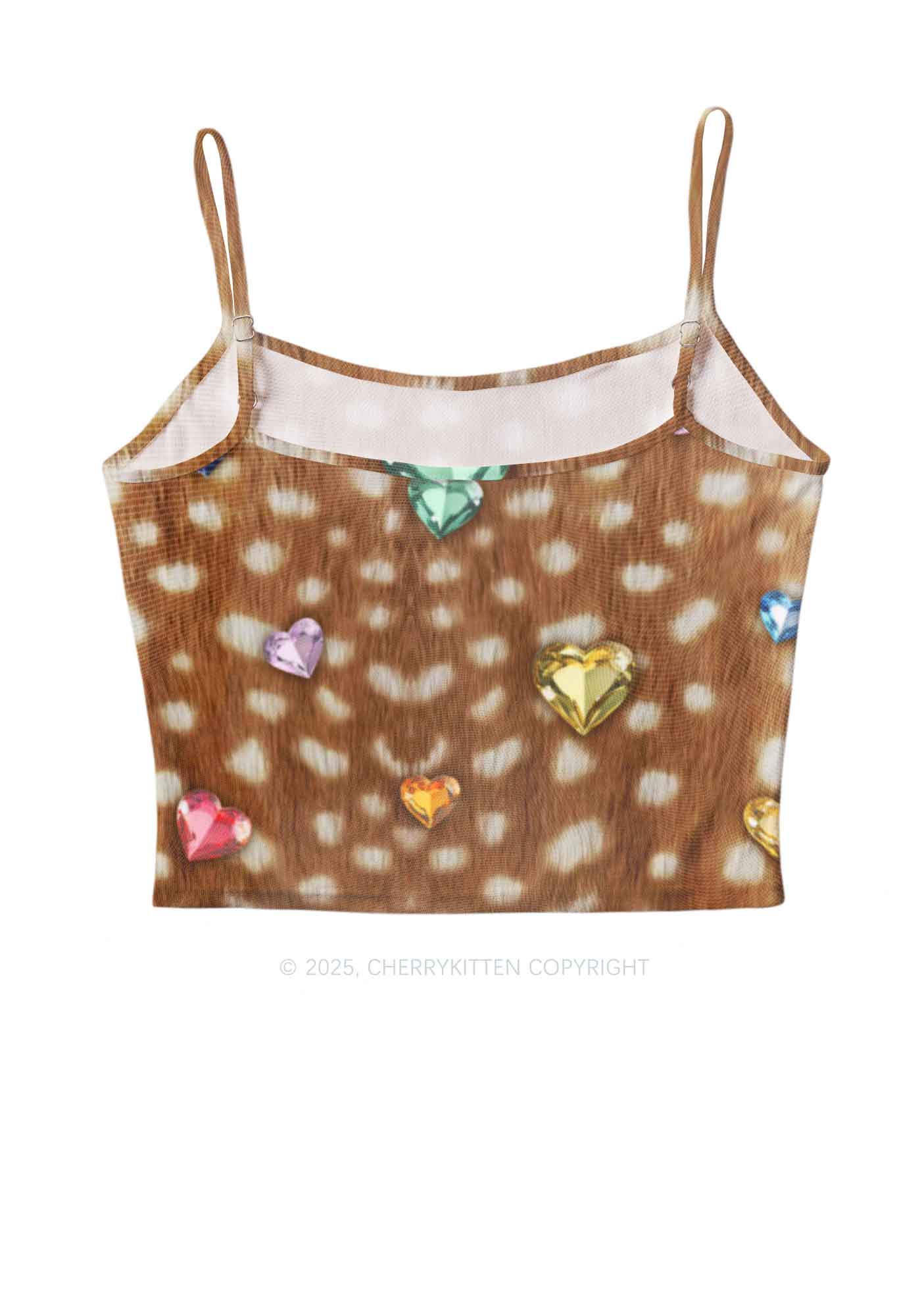 Leopard With Gems Y2K Mesh Cami Tank Cherrykitten - Image 3