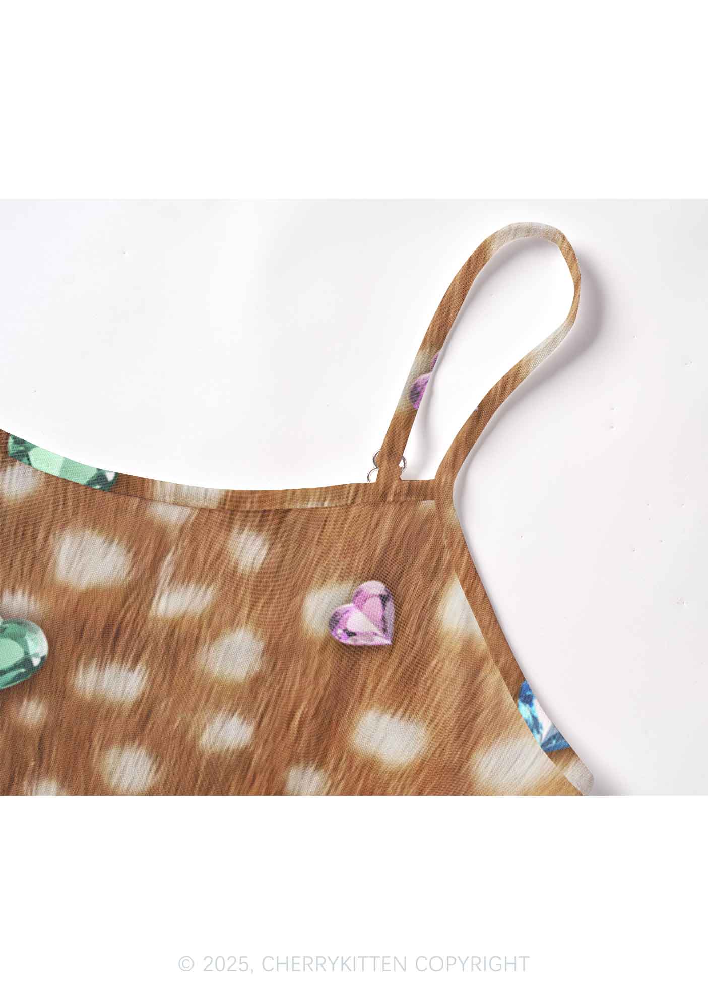 Leopard With Gems Y2K Mesh Cami Tank Cherrykitten - Image 5