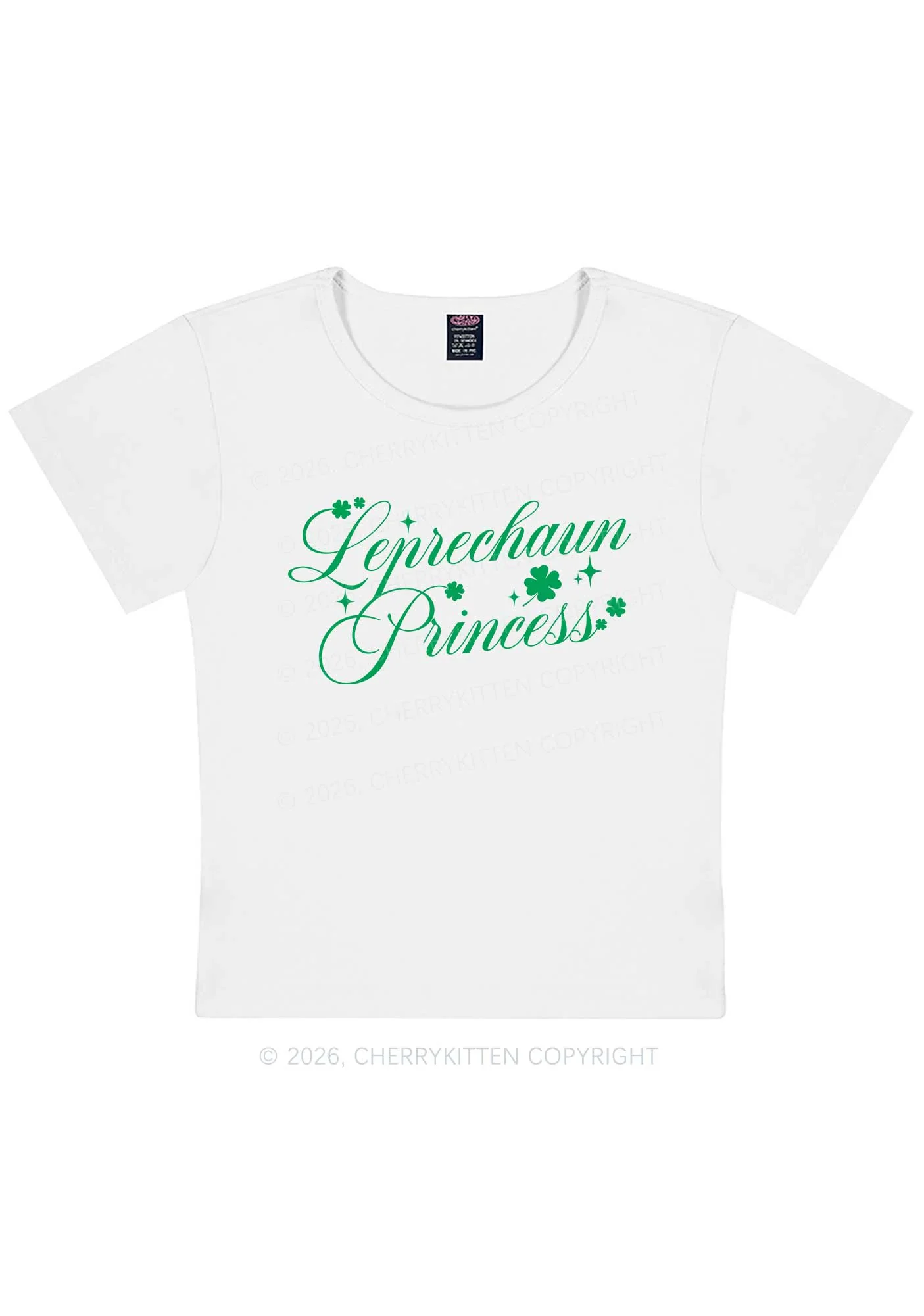 Leprechaun Princess St Patricks Y2K Baby Tee Cherrykitten - Image 4