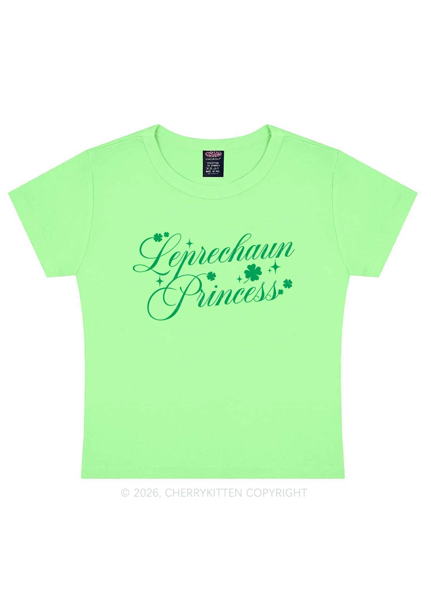 Leprechaun Princess St Patricks Y2K Baby Tee Cherrykitten - Image 5
