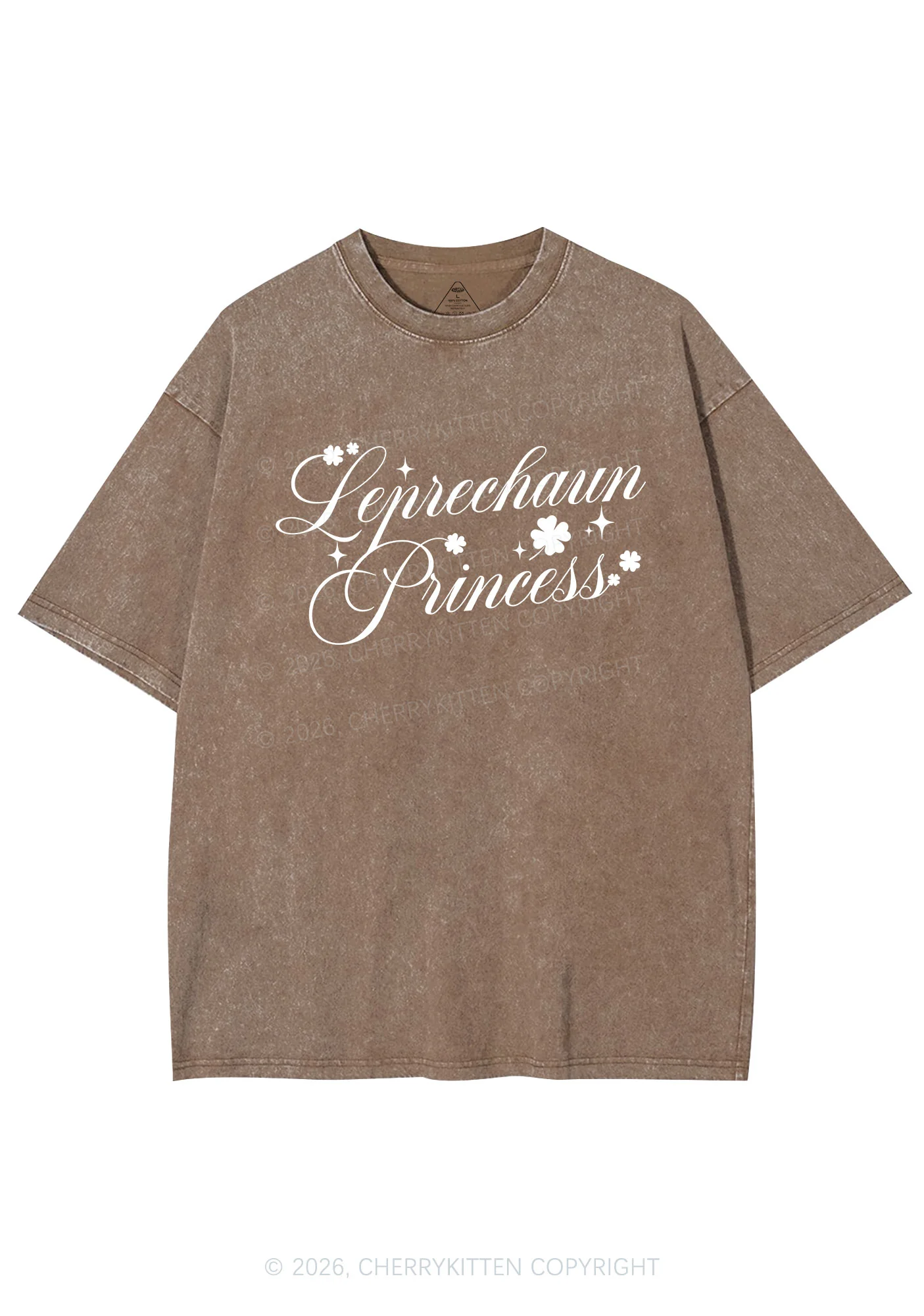 Leprechaun Princess St Patricks Y2K Shirts Washed Tee Cherrykitten - Image 8