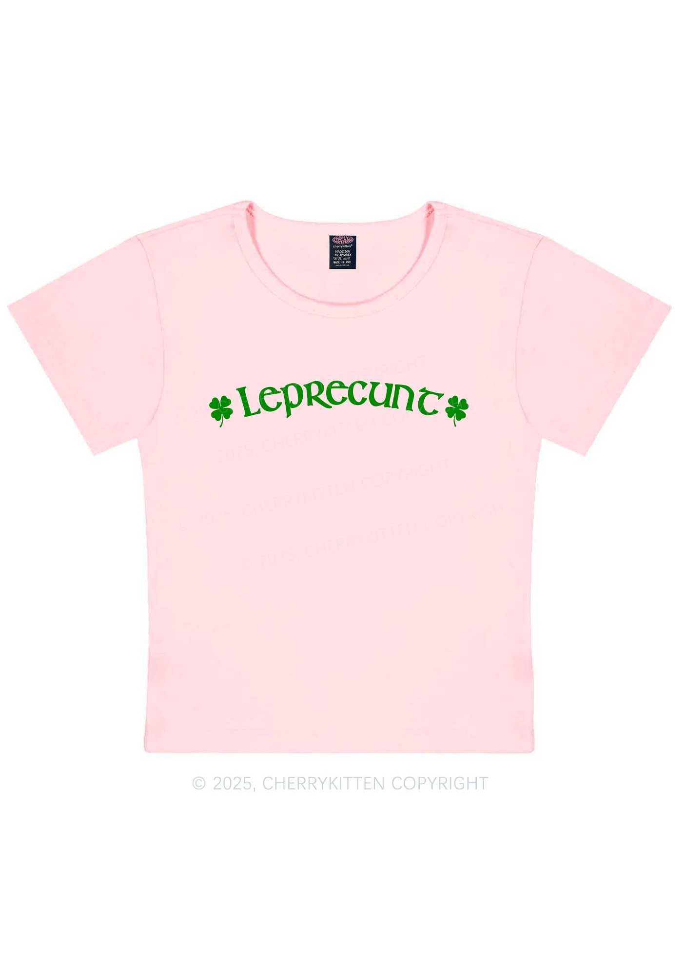 Leprecunt St Patricks Y2K Baby Tee Cherrykitten - Image 12