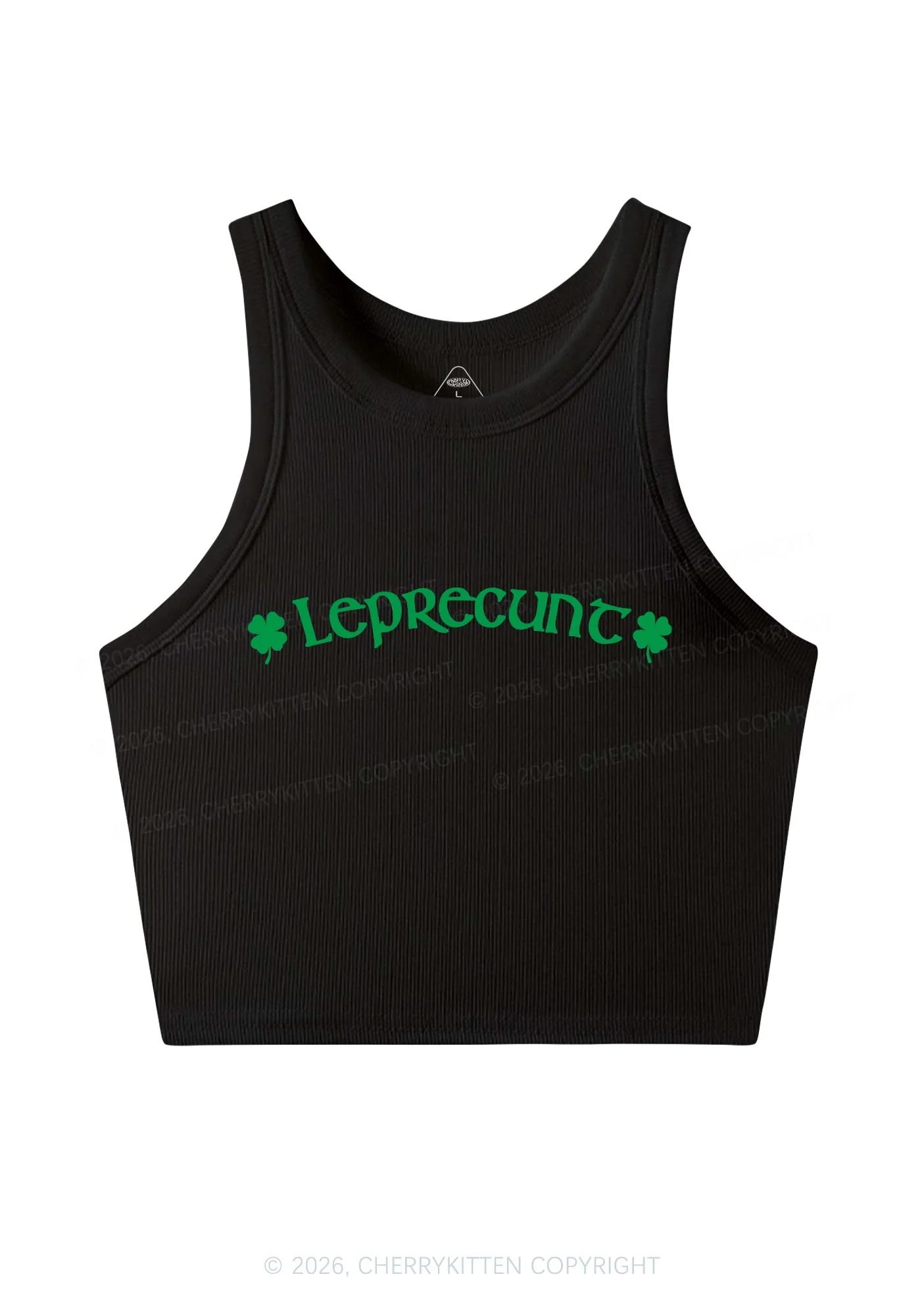 Leprecunt St Patricks Y2K Crop Tank Top Cherrykitten - Image 3