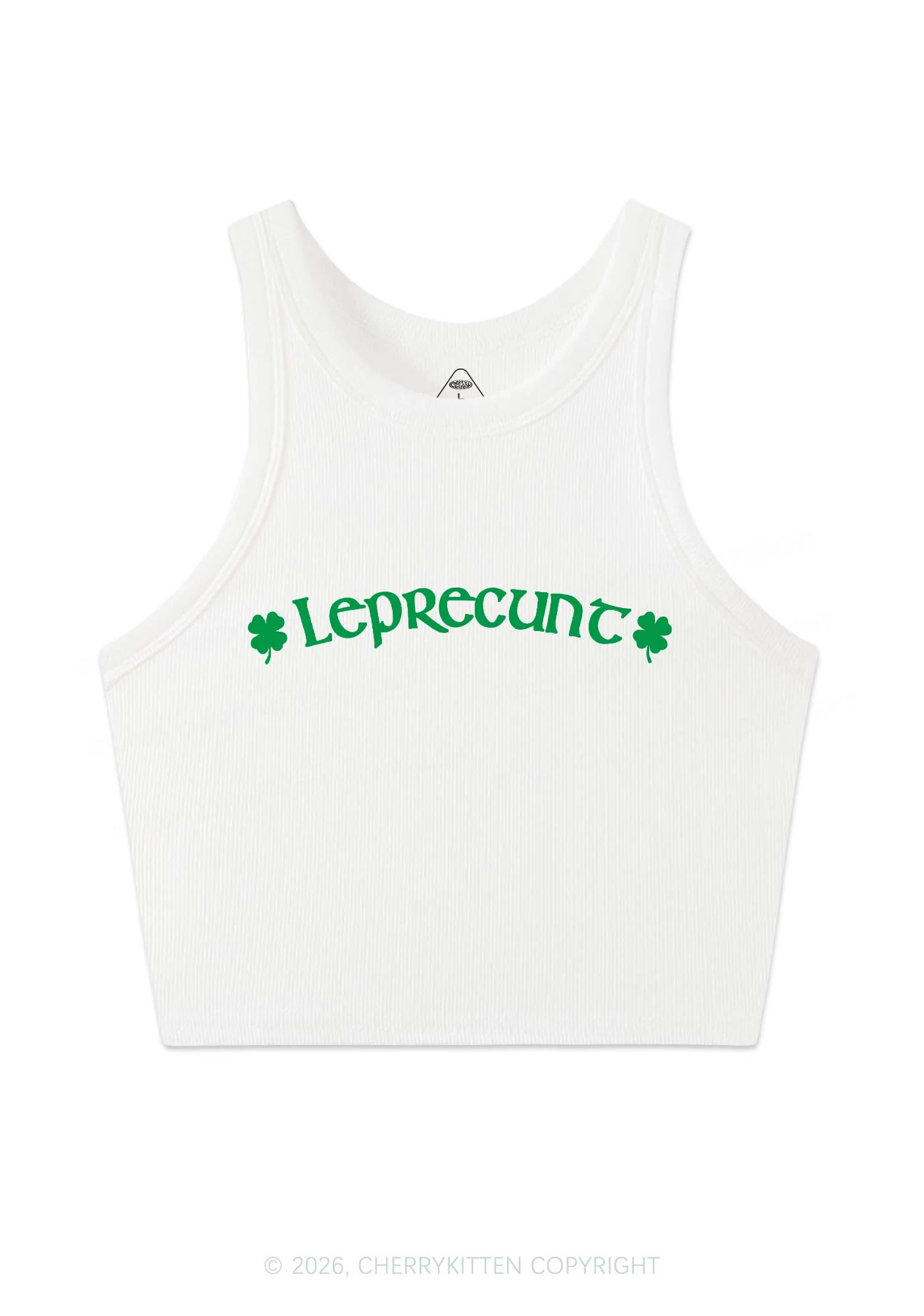 Leprecunt St Patricks Y2K Crop Tank Top Cherrykitten - Image 4