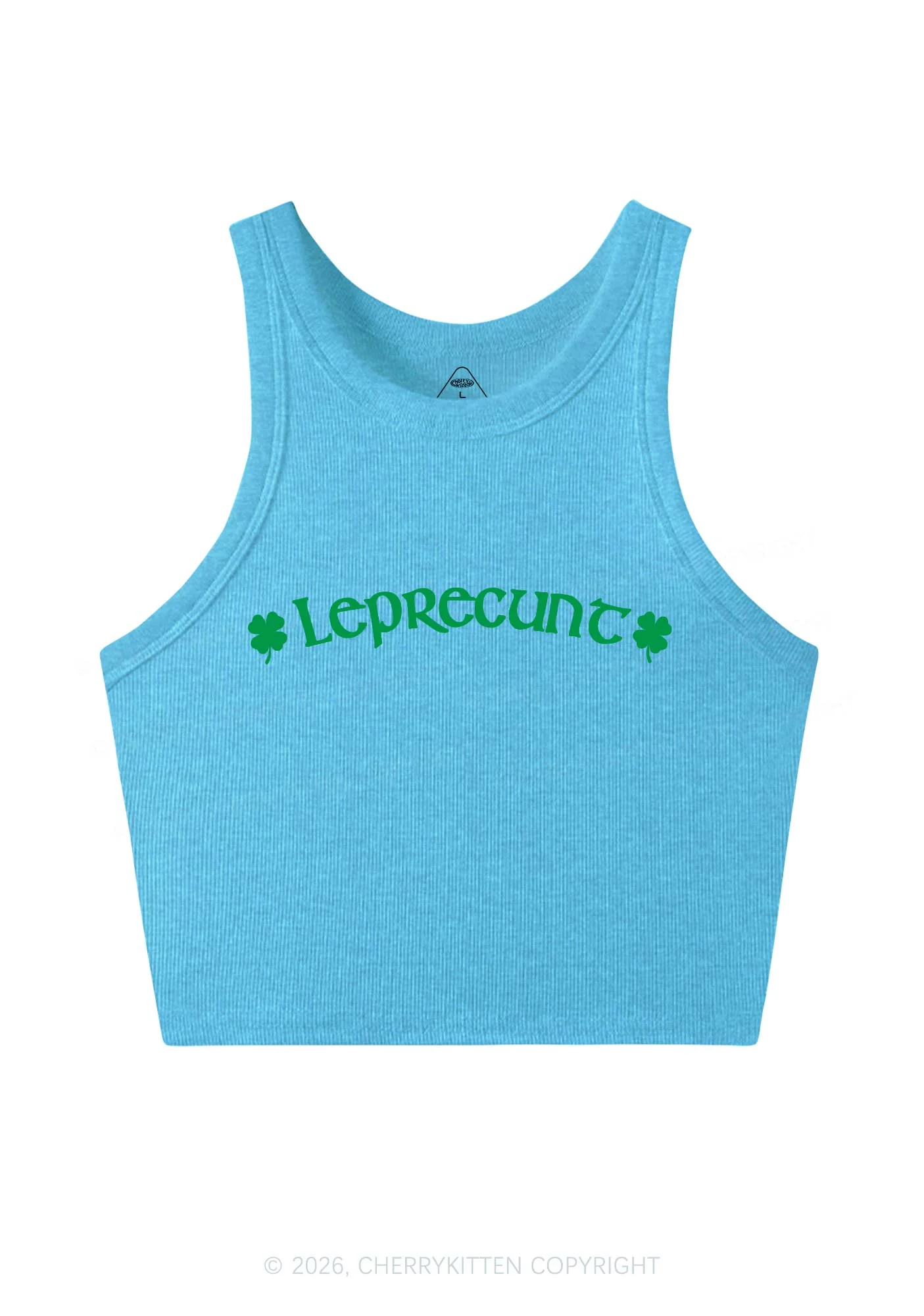 Leprecunt St Patricks Y2K Crop Tank Top Cherrykitten - Image 6