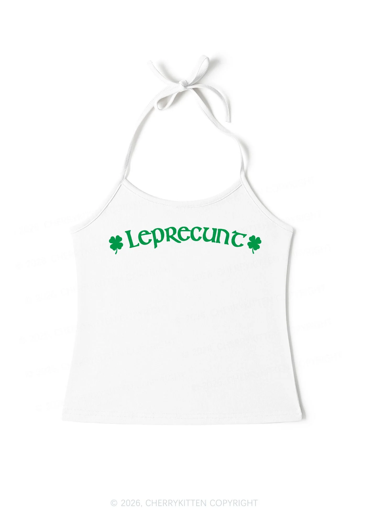 Leprecunt St Patricks Y2K Halter Neck Cami Cherrykitten - Image 3