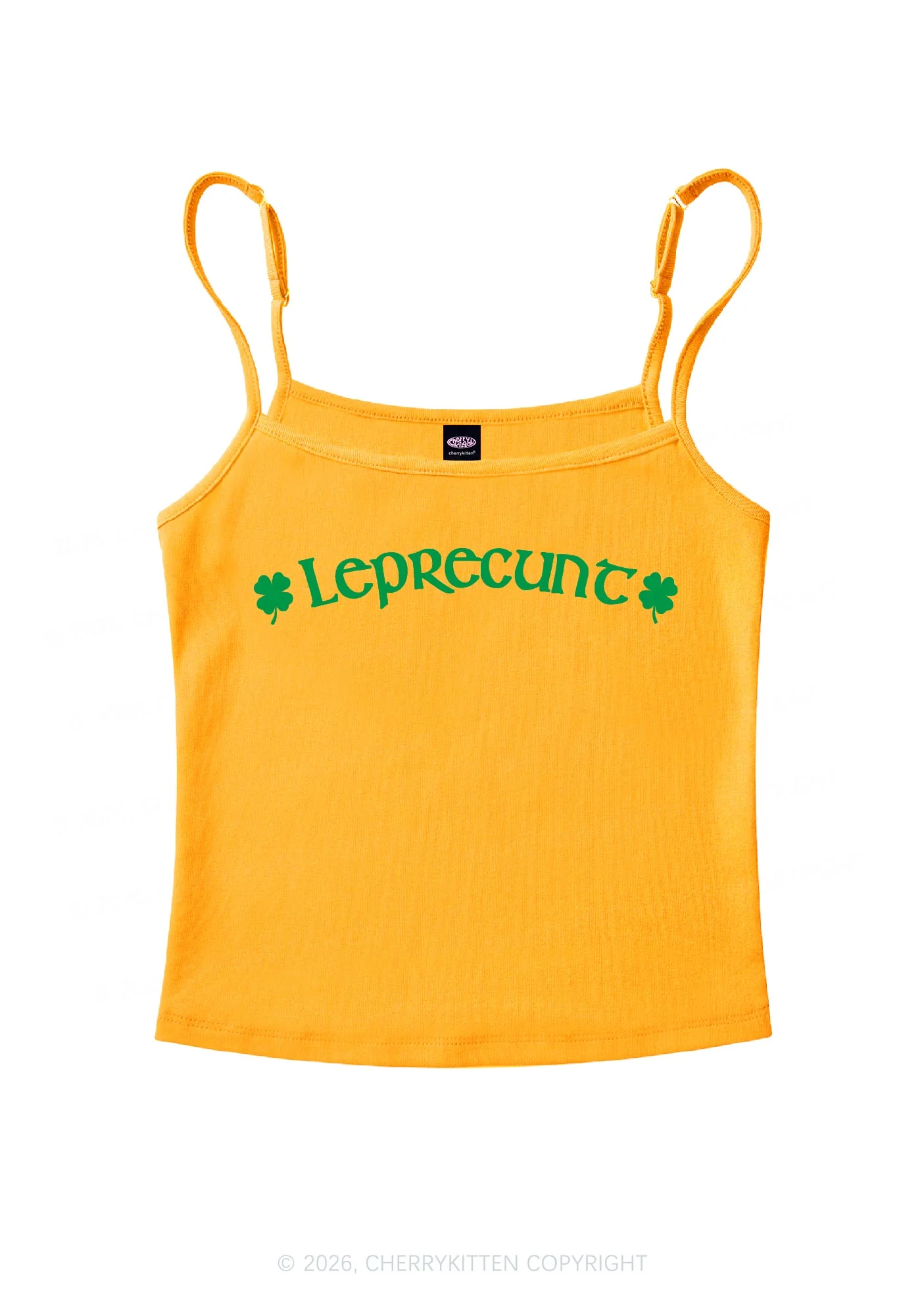 Leprecunt St Patricks Y2K Spaghetti Strap Cami Cherrykitten - Image 7