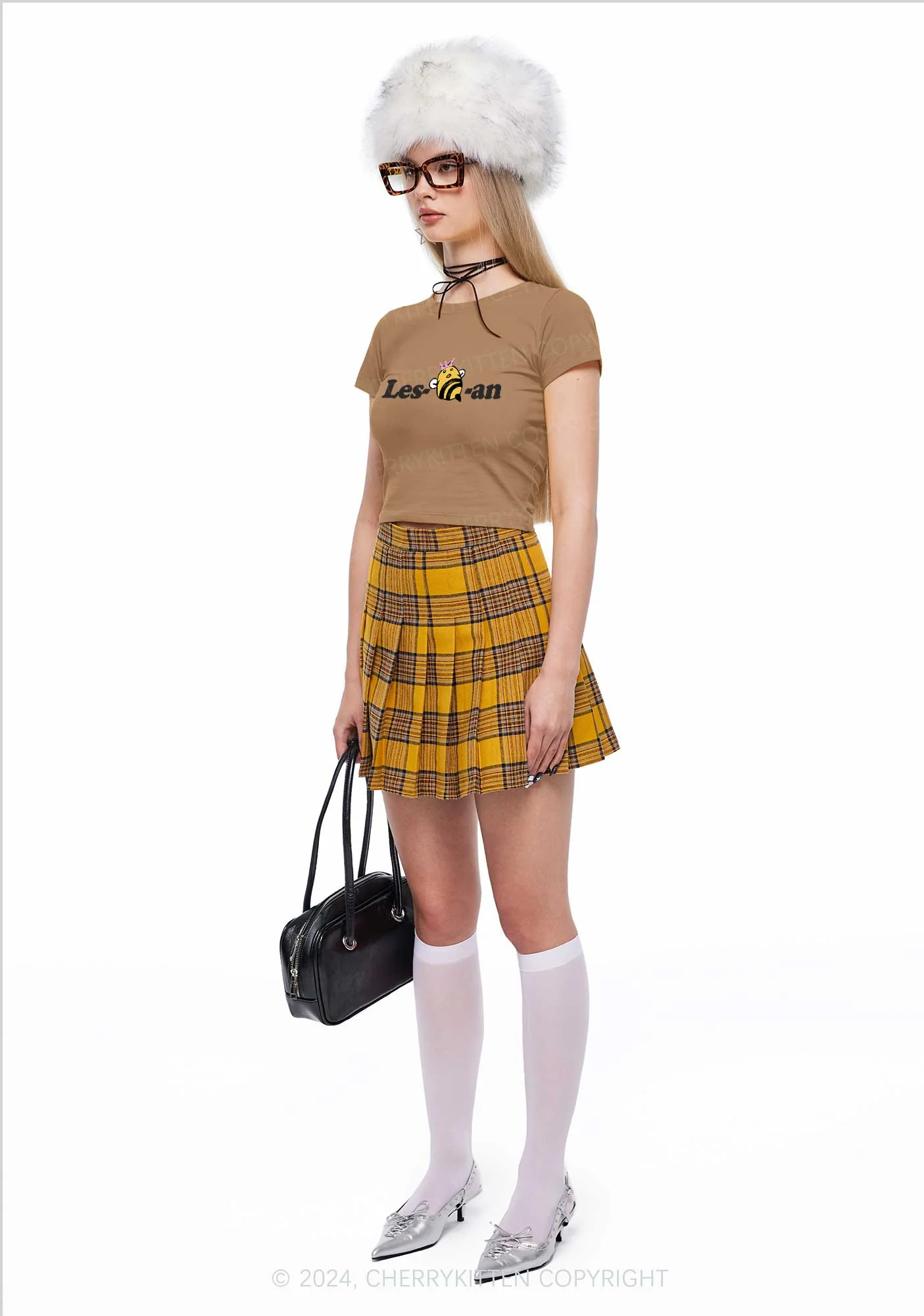 Lesbeean Y2K Baby Tee Cherrykitten - Image 3