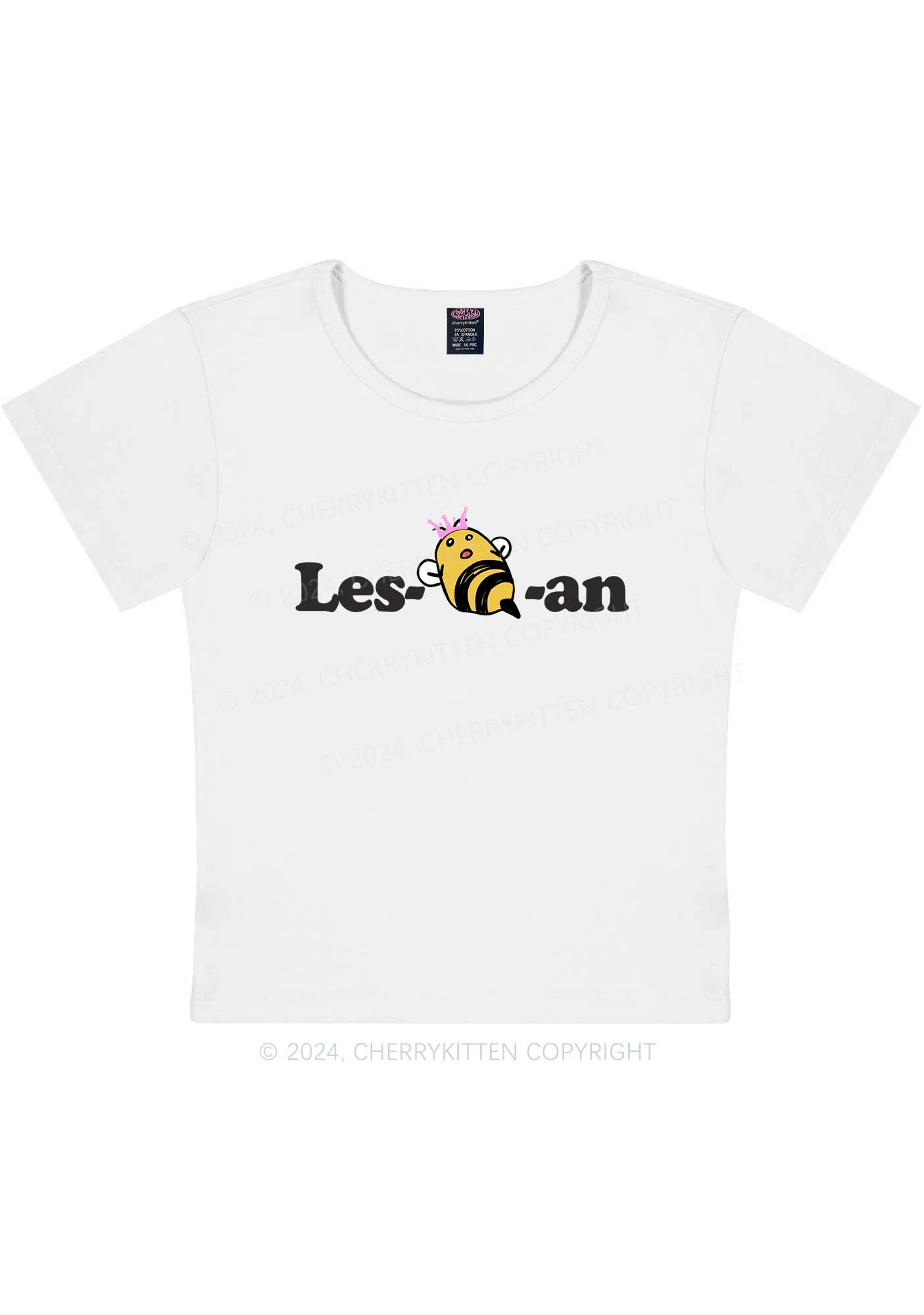 Lesbeean Y2K Baby Tee Cherrykitten - Image 6
