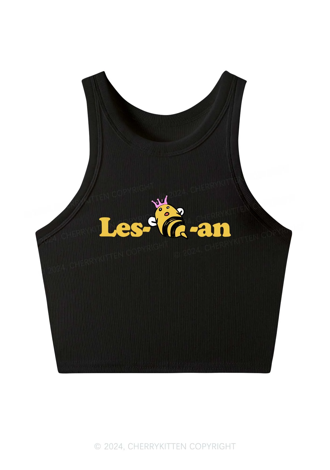 Lesbeean Y2K Crop Tank Top Cherrykitten - Image 2