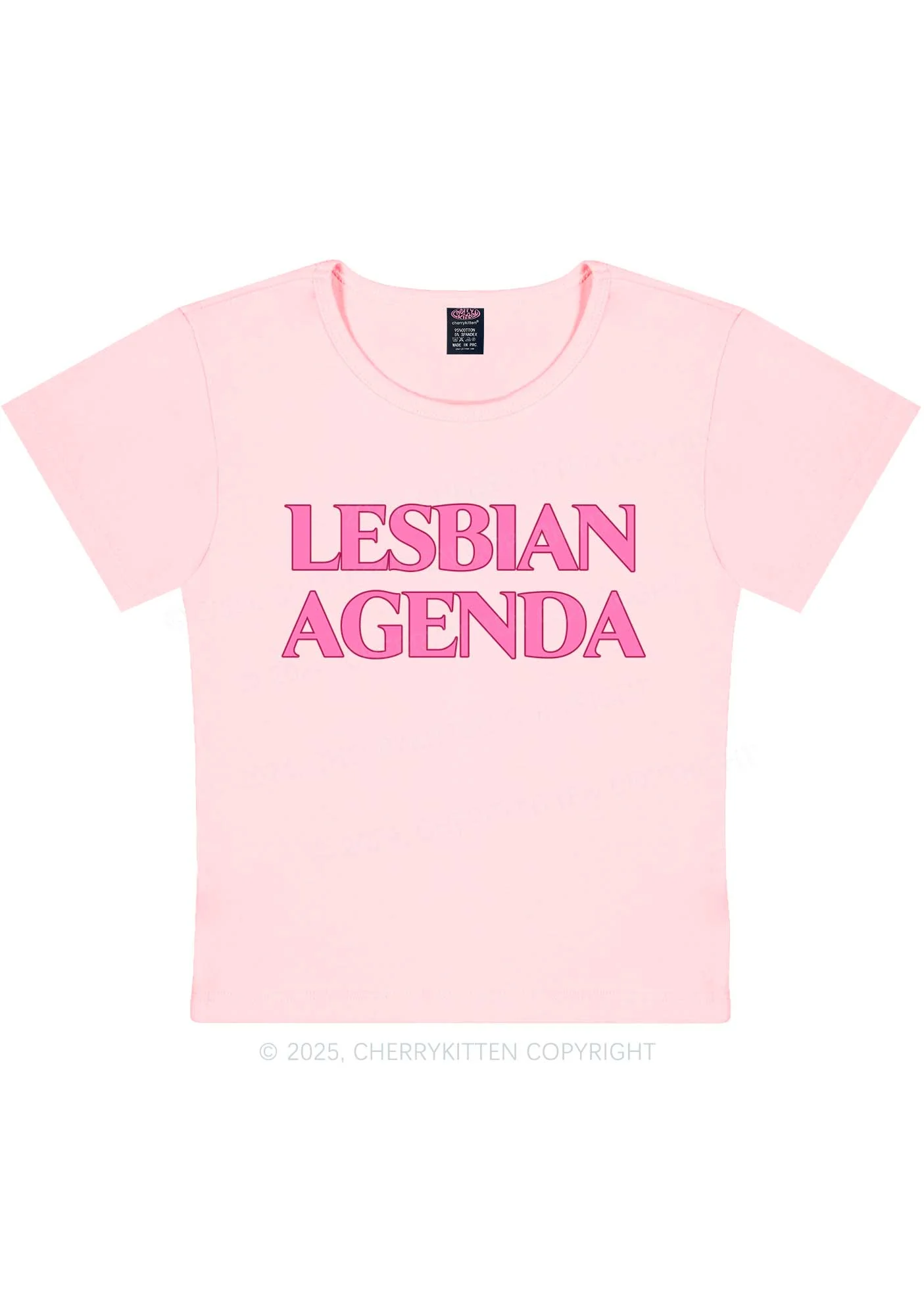 Lesbian Agenda Y2K Baby Tee Cherrykitten - Image 10