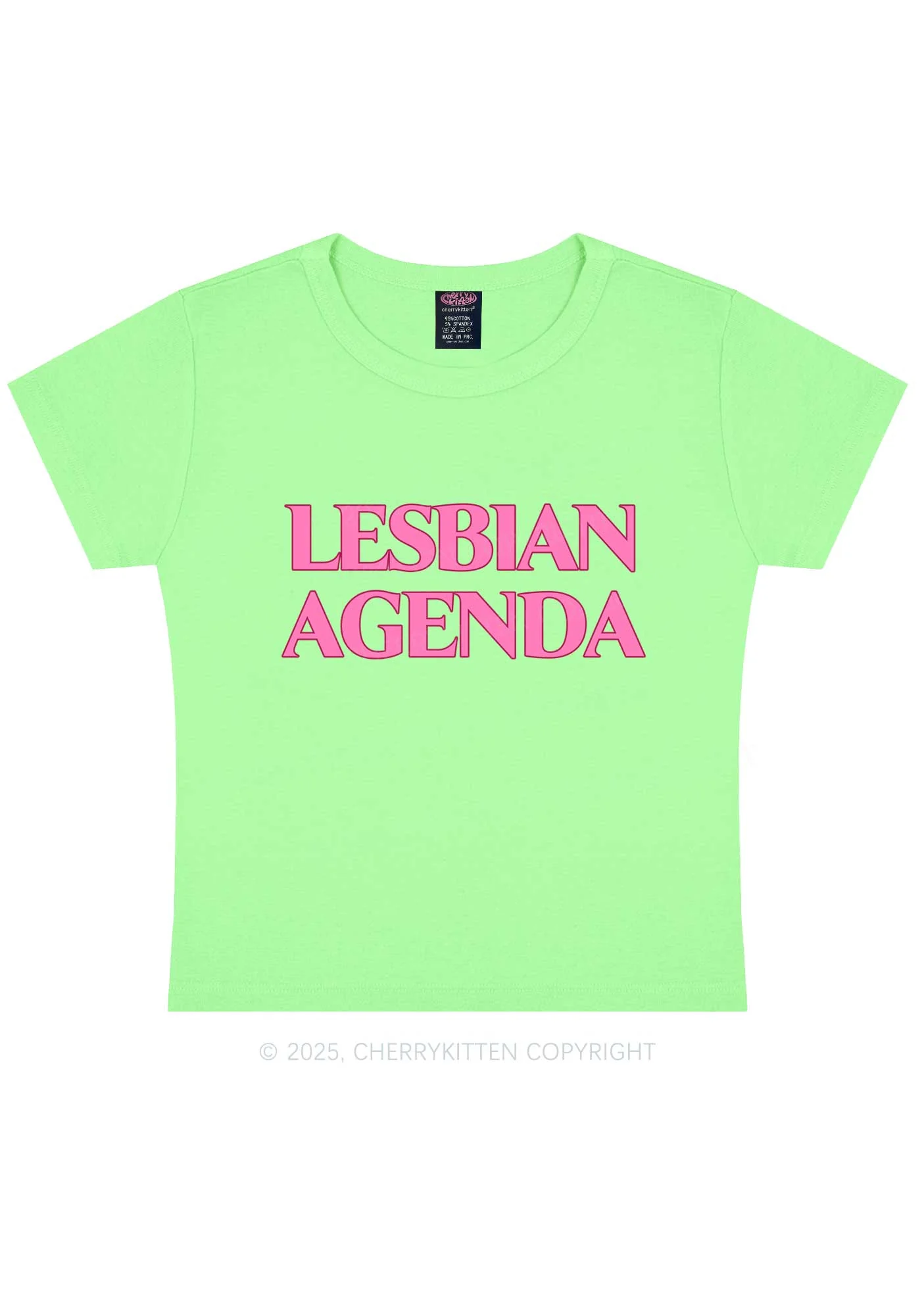 Lesbian Agenda Y2K Baby Tee Cherrykitten - Image 11