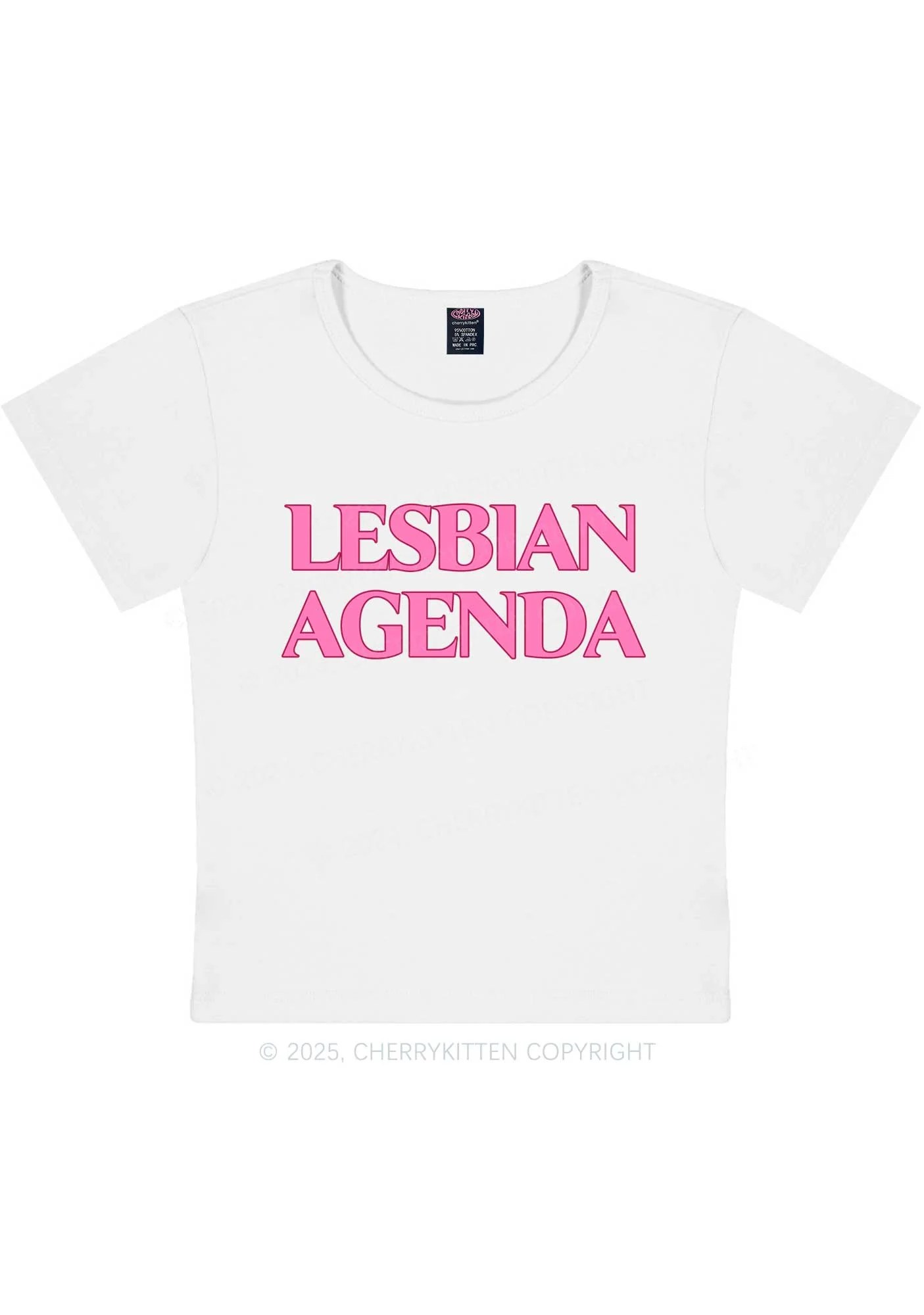 Lesbian Agenda Y2K Baby Tee Cherrykitten - Image 5