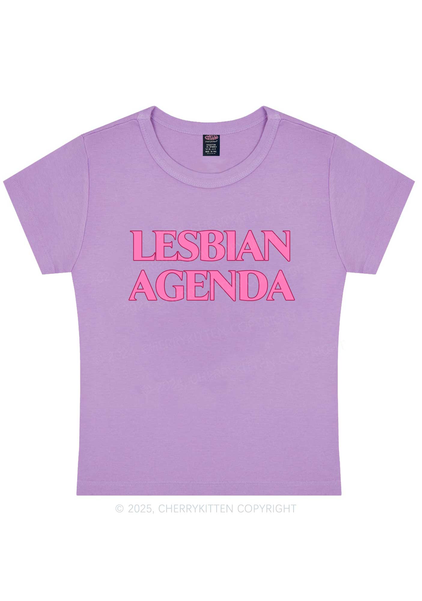Lesbian Agenda Y2K Baby Tee Cherrykitten - Image 6