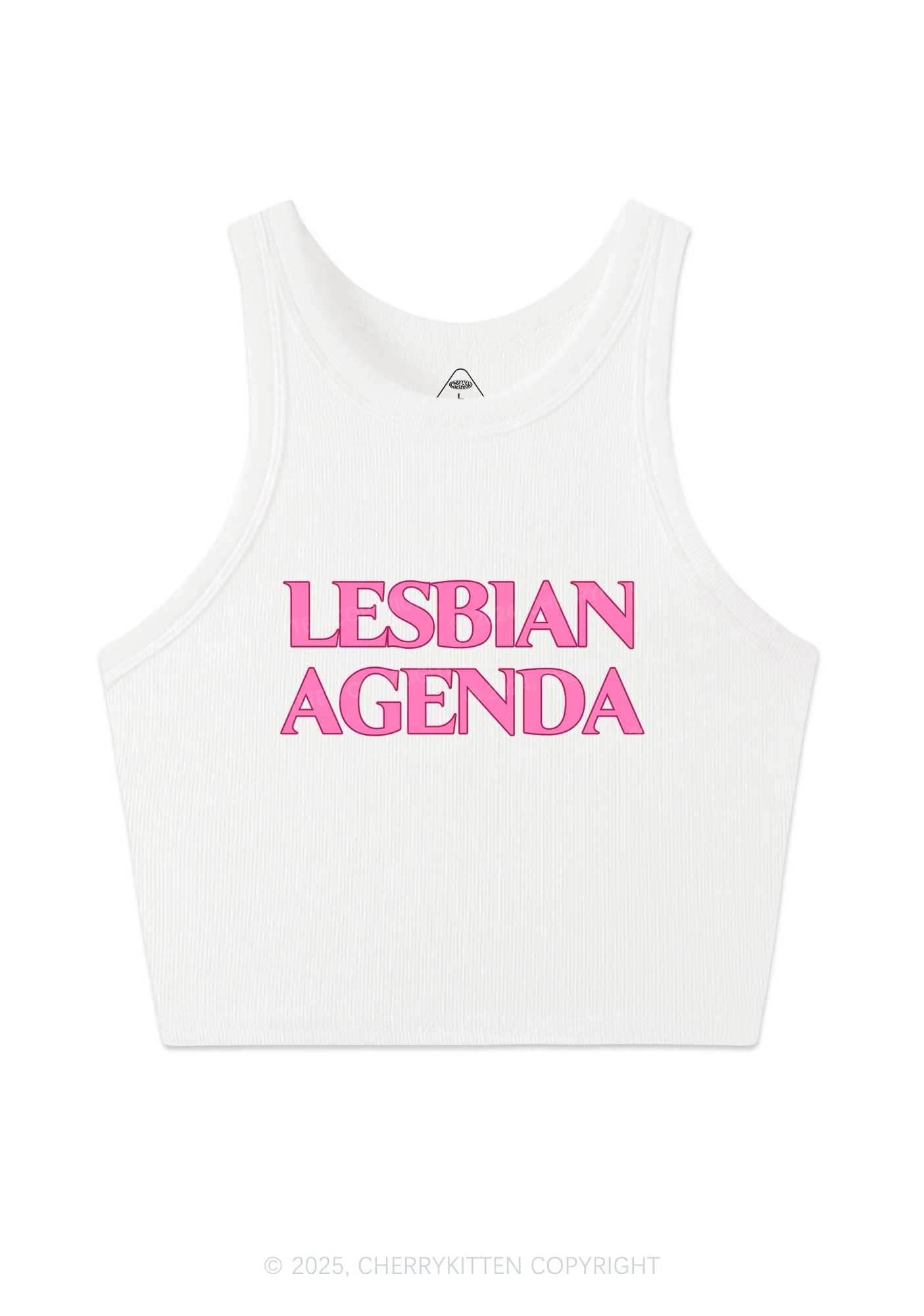 Lesbian Agenda Y2K Crop Tank Top Cherrykitten - Image 3