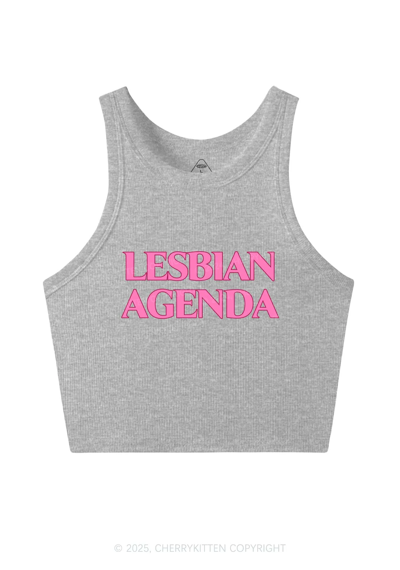 Lesbian Agenda Y2K Crop Tank Top Cherrykitten - Image 4