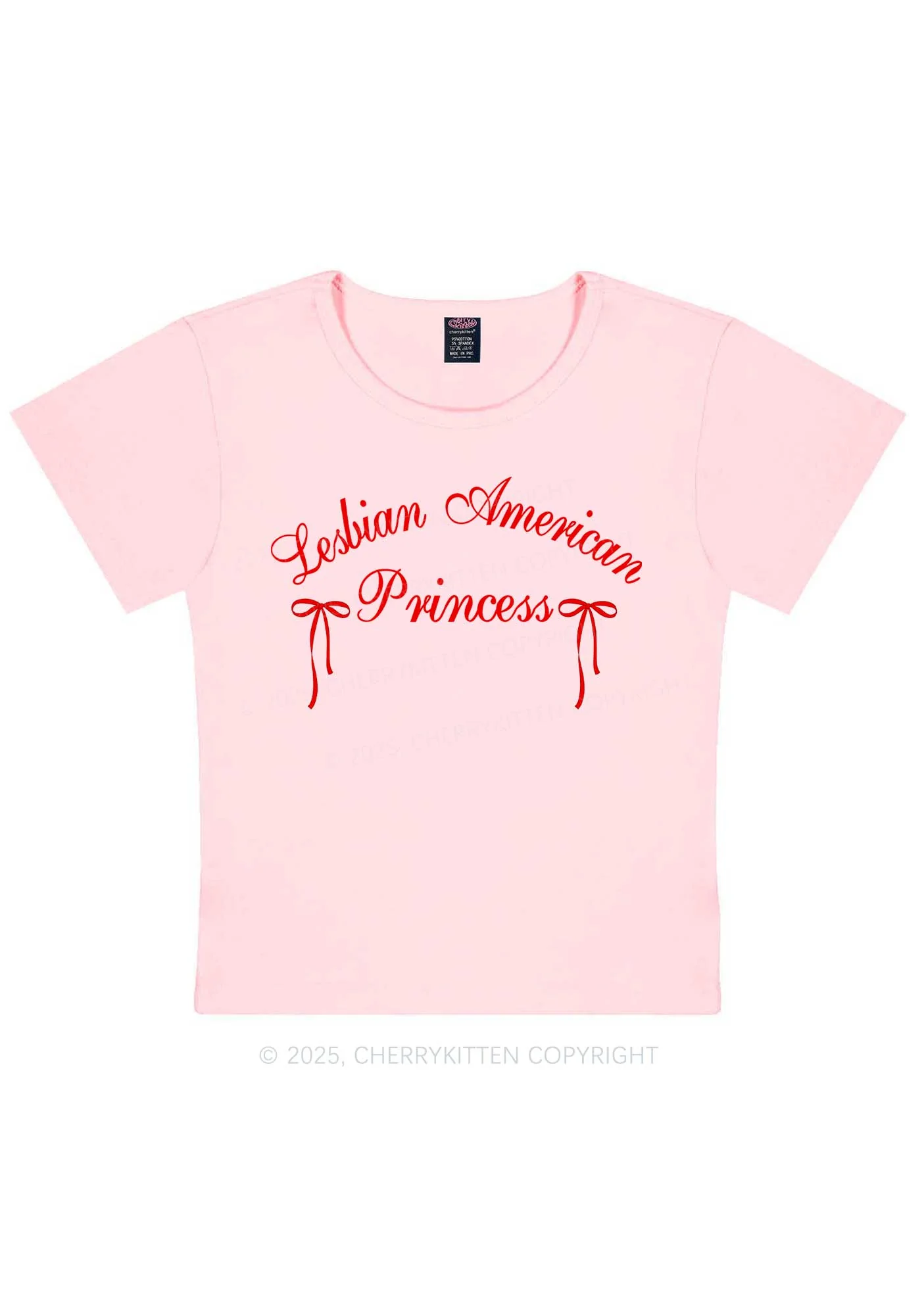Lesbian American Princess Y2K Baby Tee Cherrykitten - Image 11