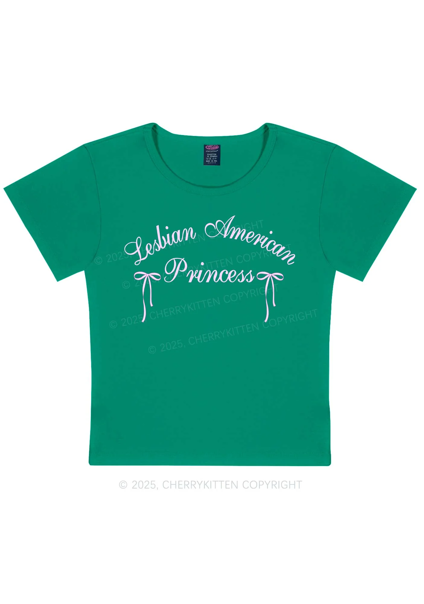 Lesbian American Princess Y2K Baby Tee Cherrykitten - Image 13