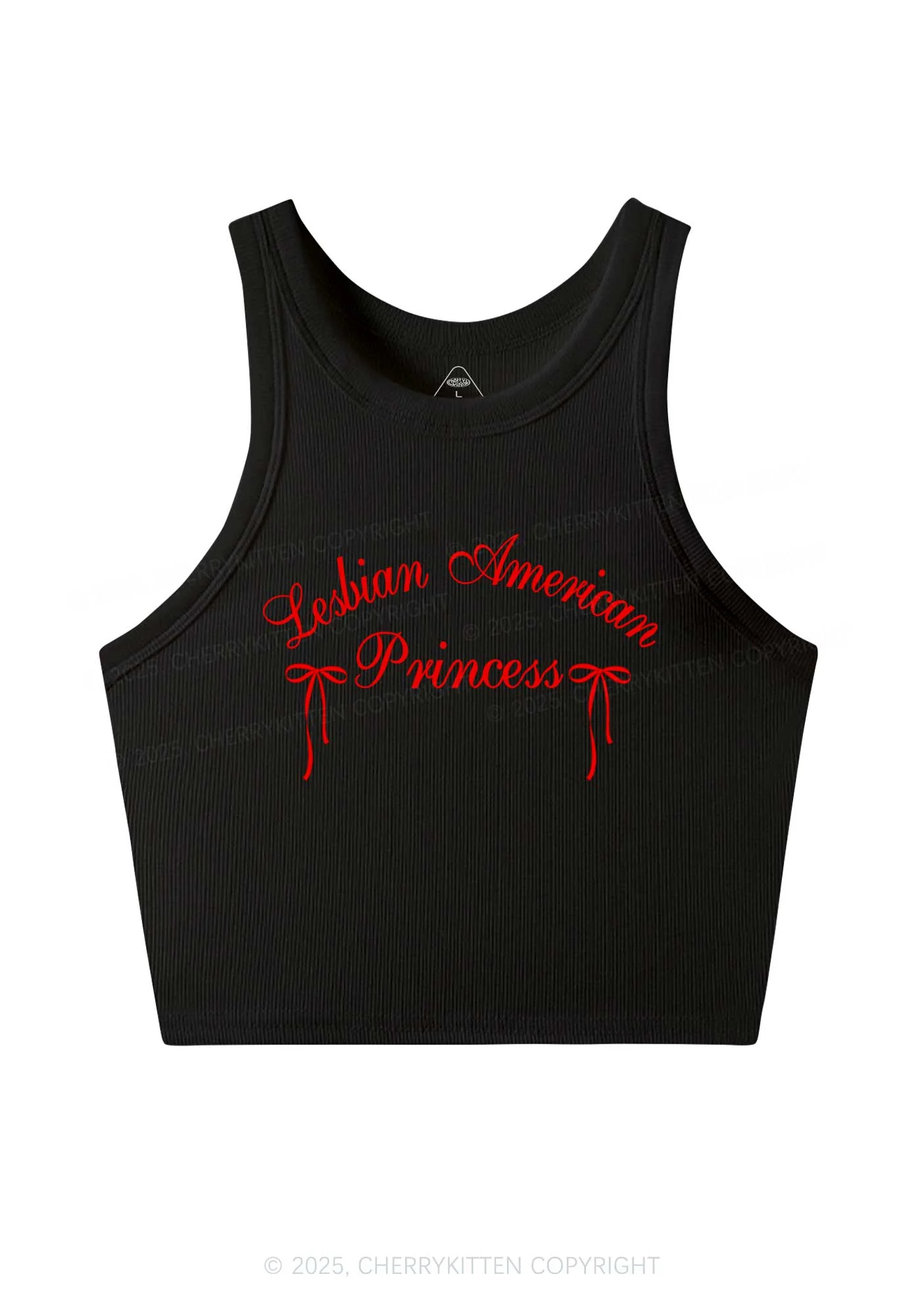 Lesbian American Princess Y2K Crop Tank Top Cherrykitten - Image 3