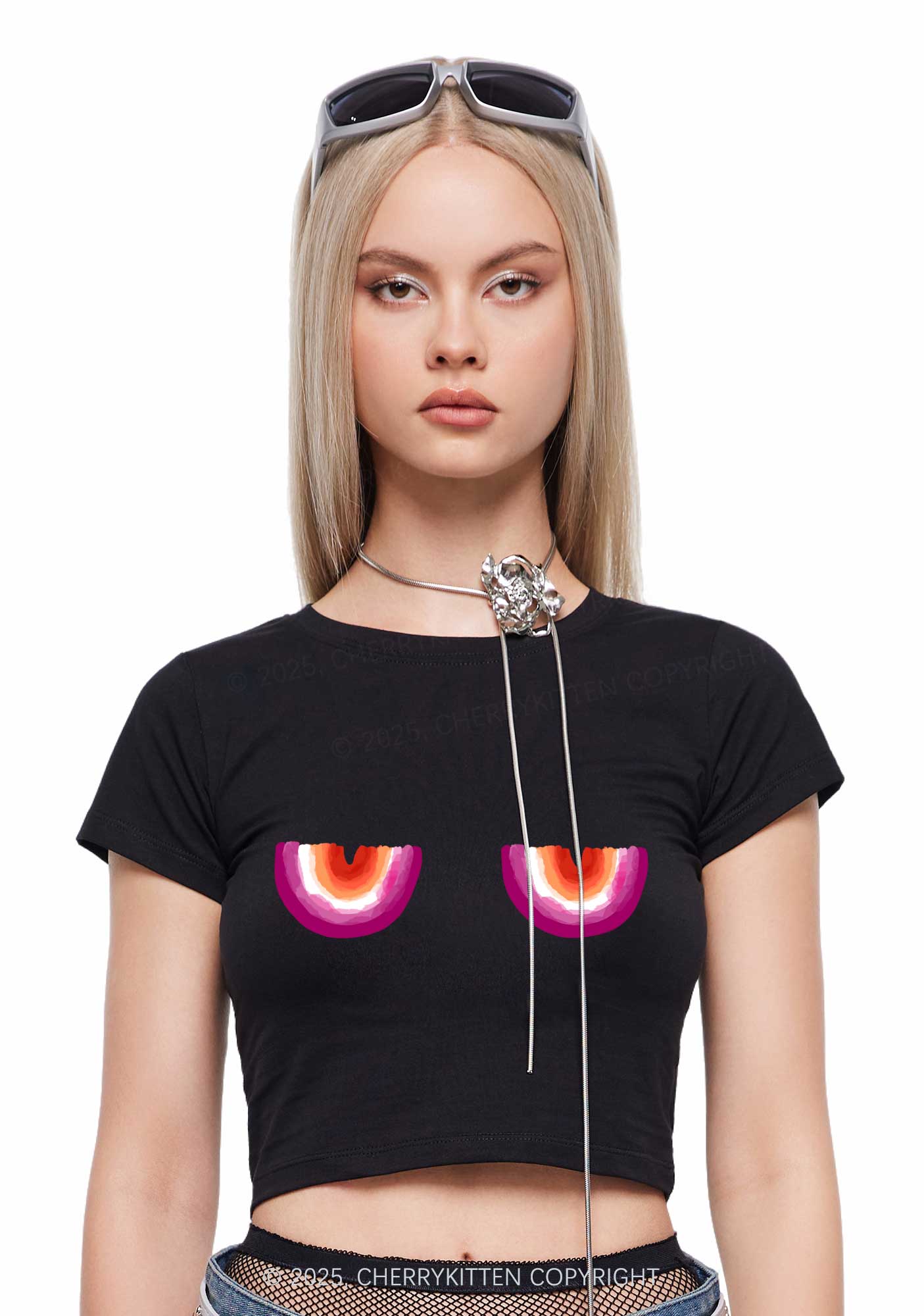 Lesbian Bxxb Y2K Baby Tee Cherrykitten - Image 2