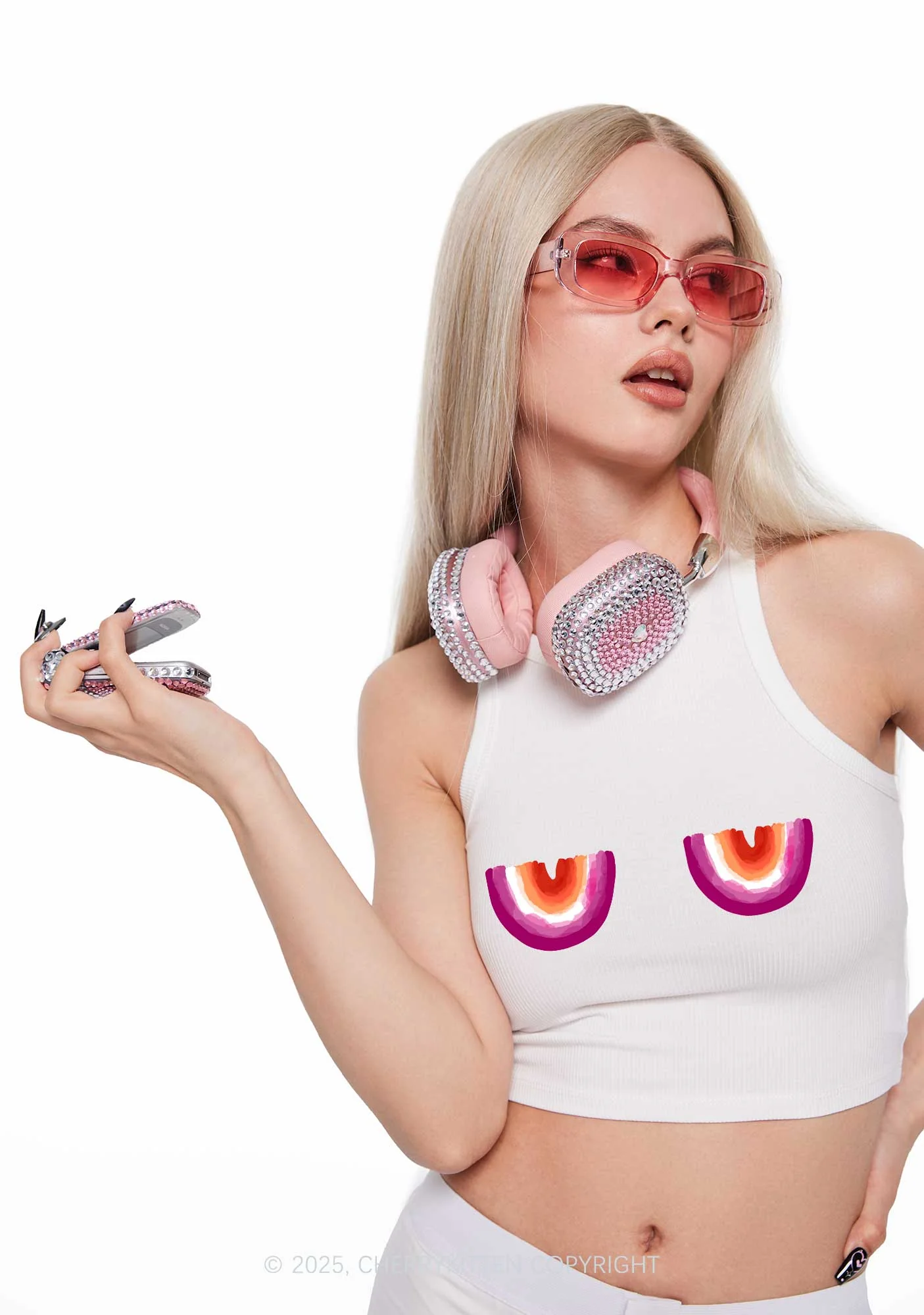 Lesbian Bxxb Y2K Crop Tank Top Cherrykitten - Image 2