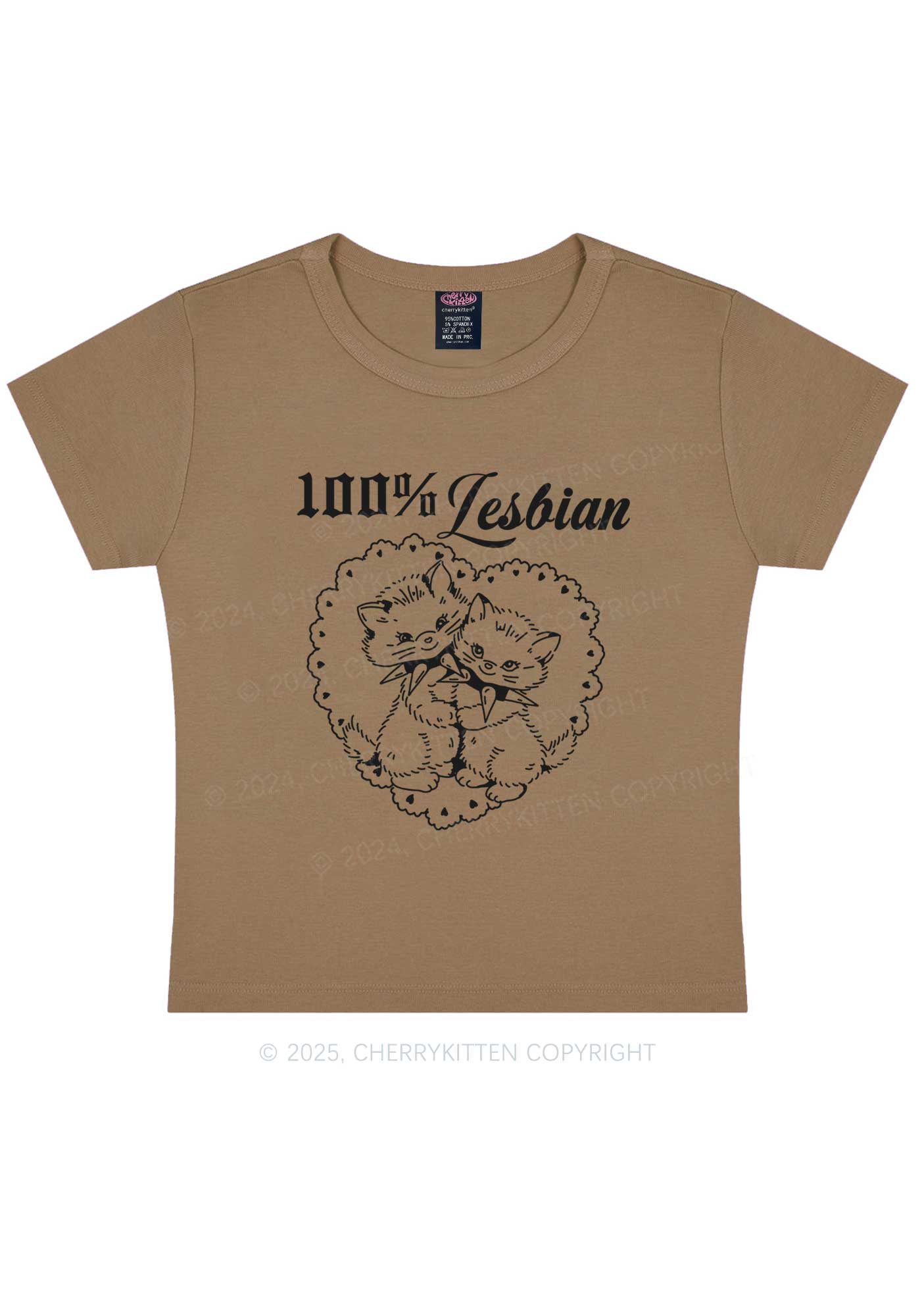 Lesbian Cats Y2K Baby Tee Cherrykitten - Image 10