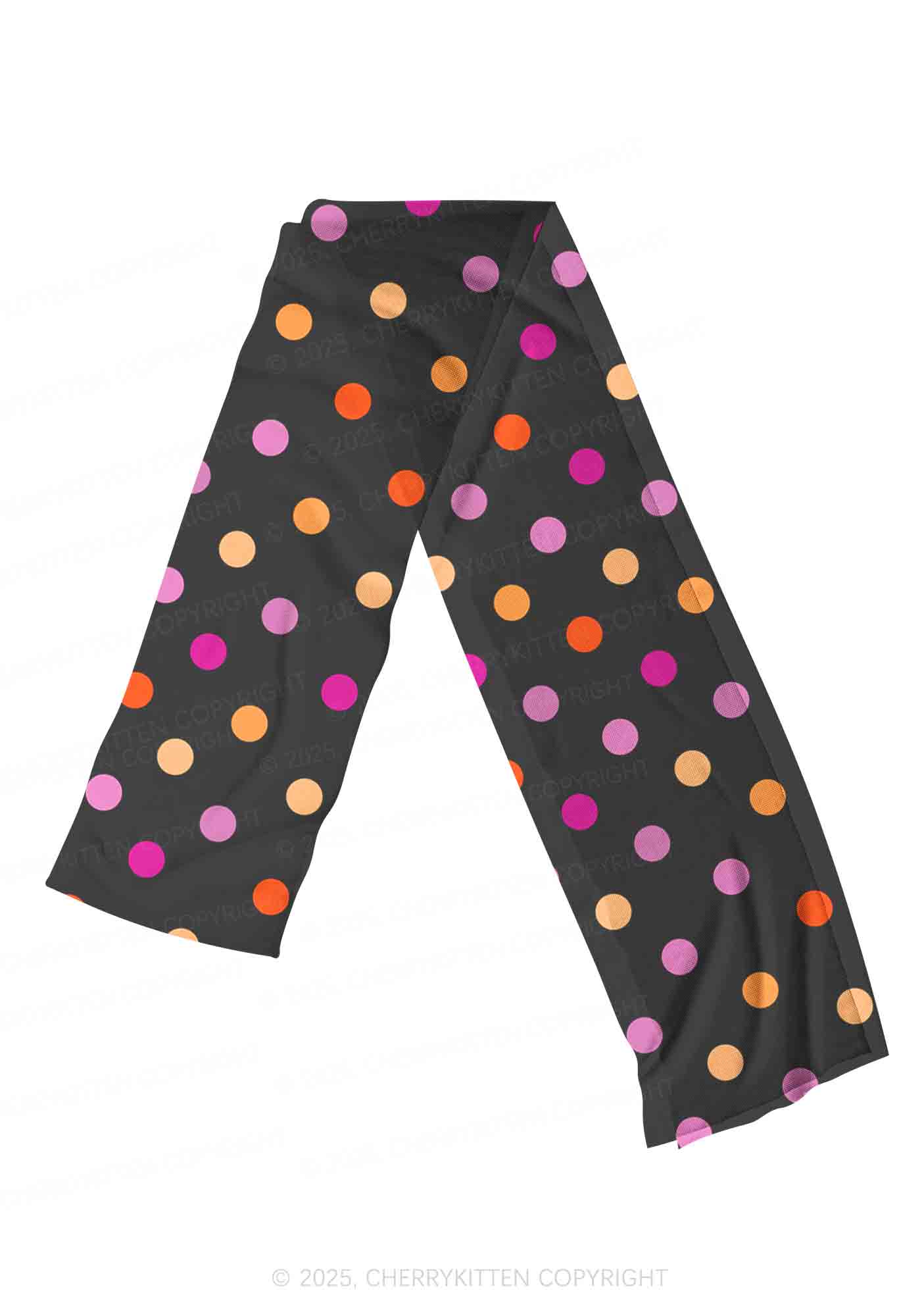 Lesbian Dots Pride Y2K Mesh Slip Dress With Scarf Set Cherrykitten - Image 4