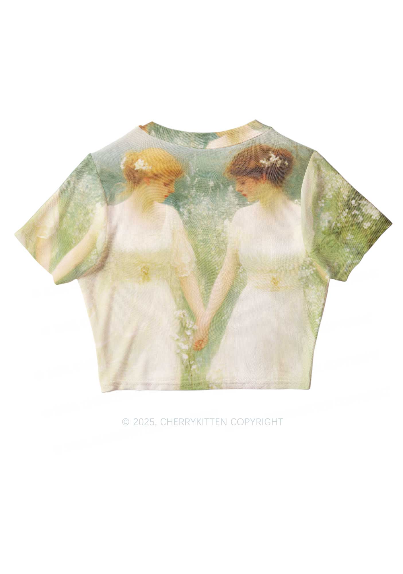 Lesbian Fairy Pride Y2K Mesh Crop Top Cherrykitten - Image 3
