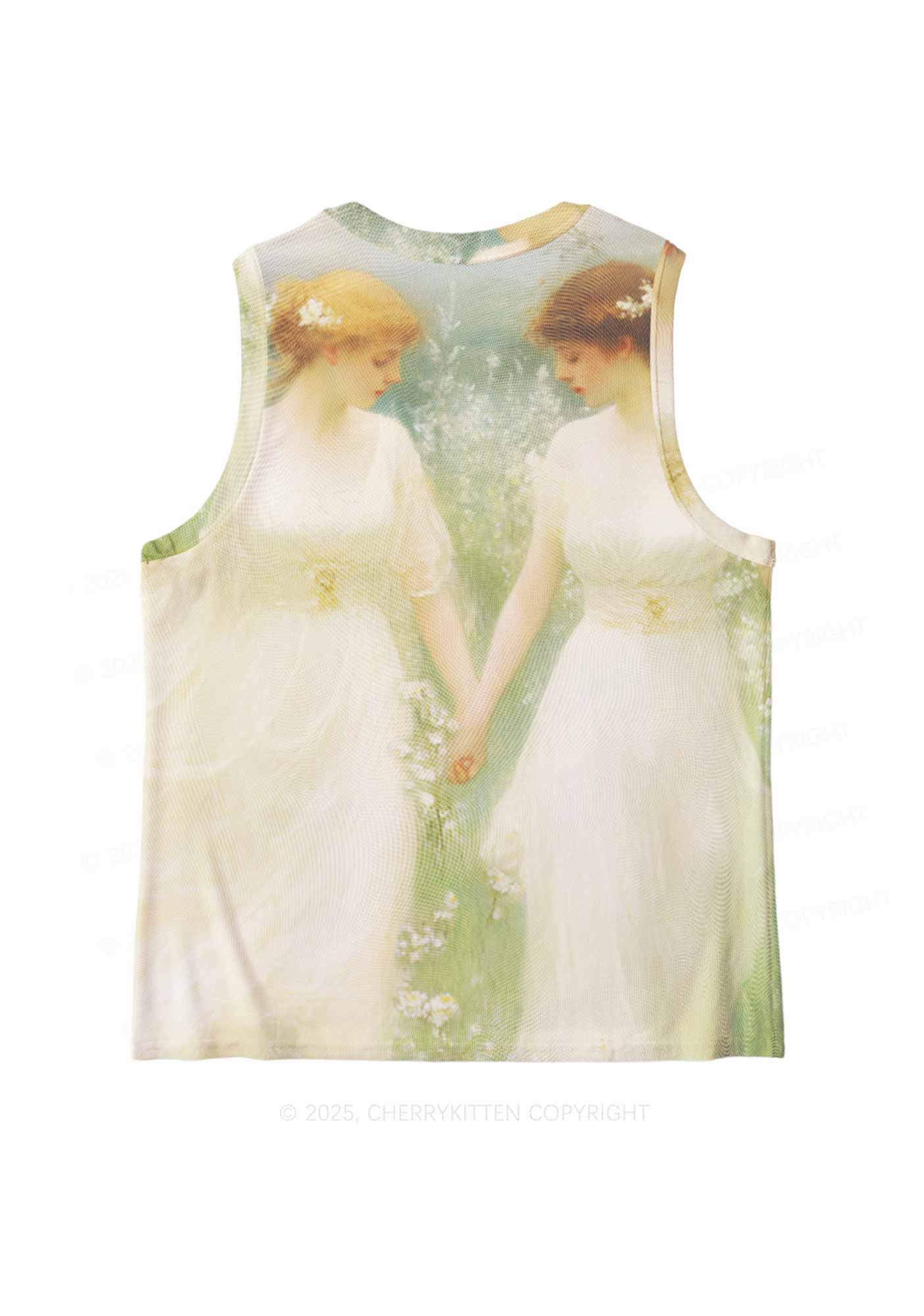 Lesbian Fairy Pride Y2K Mesh Muscle Tank Cherrykitten - Image 3