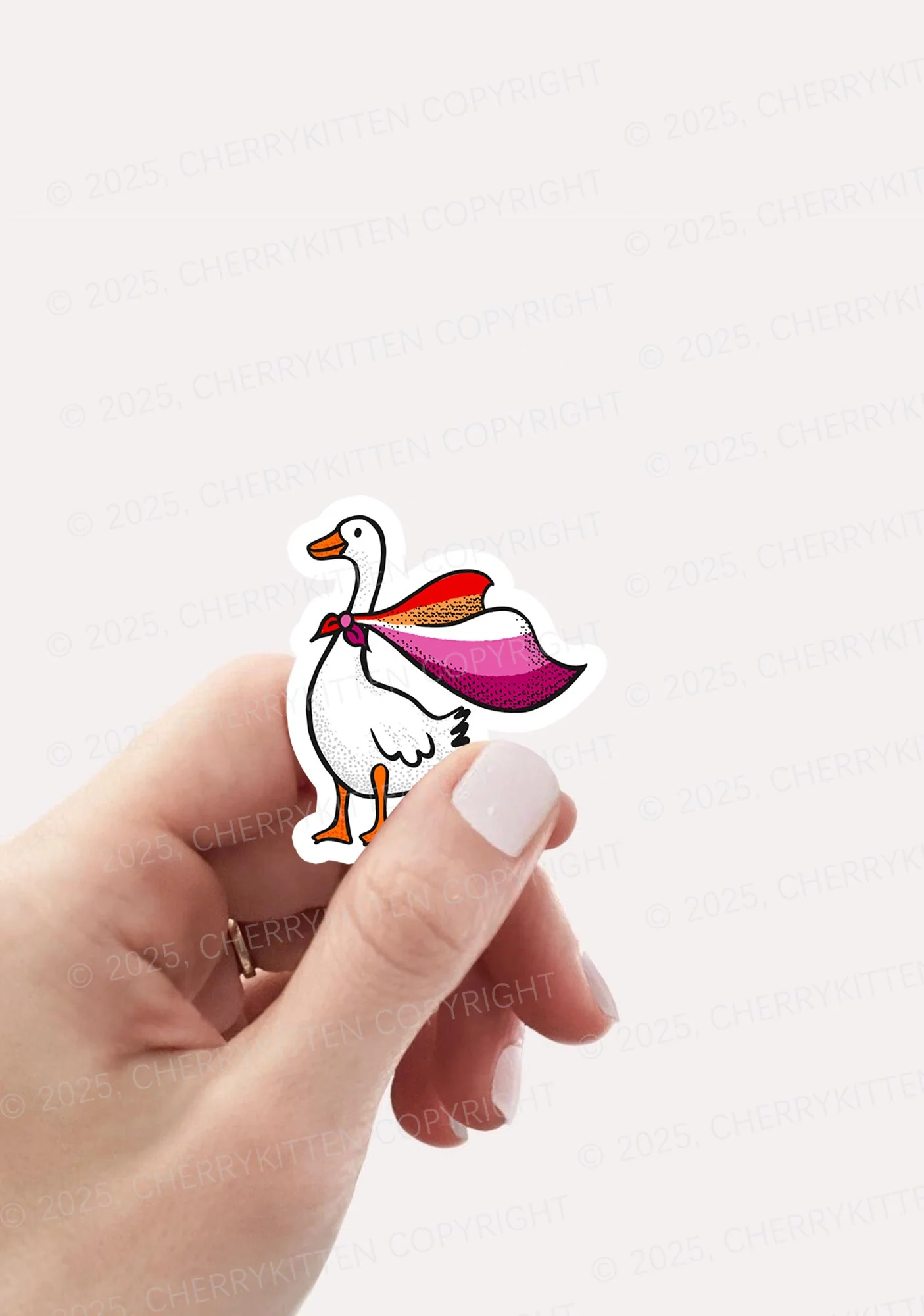 Lesbian Goose Pride 1Pc Y2K Sticker Cherrykitten - Image 2