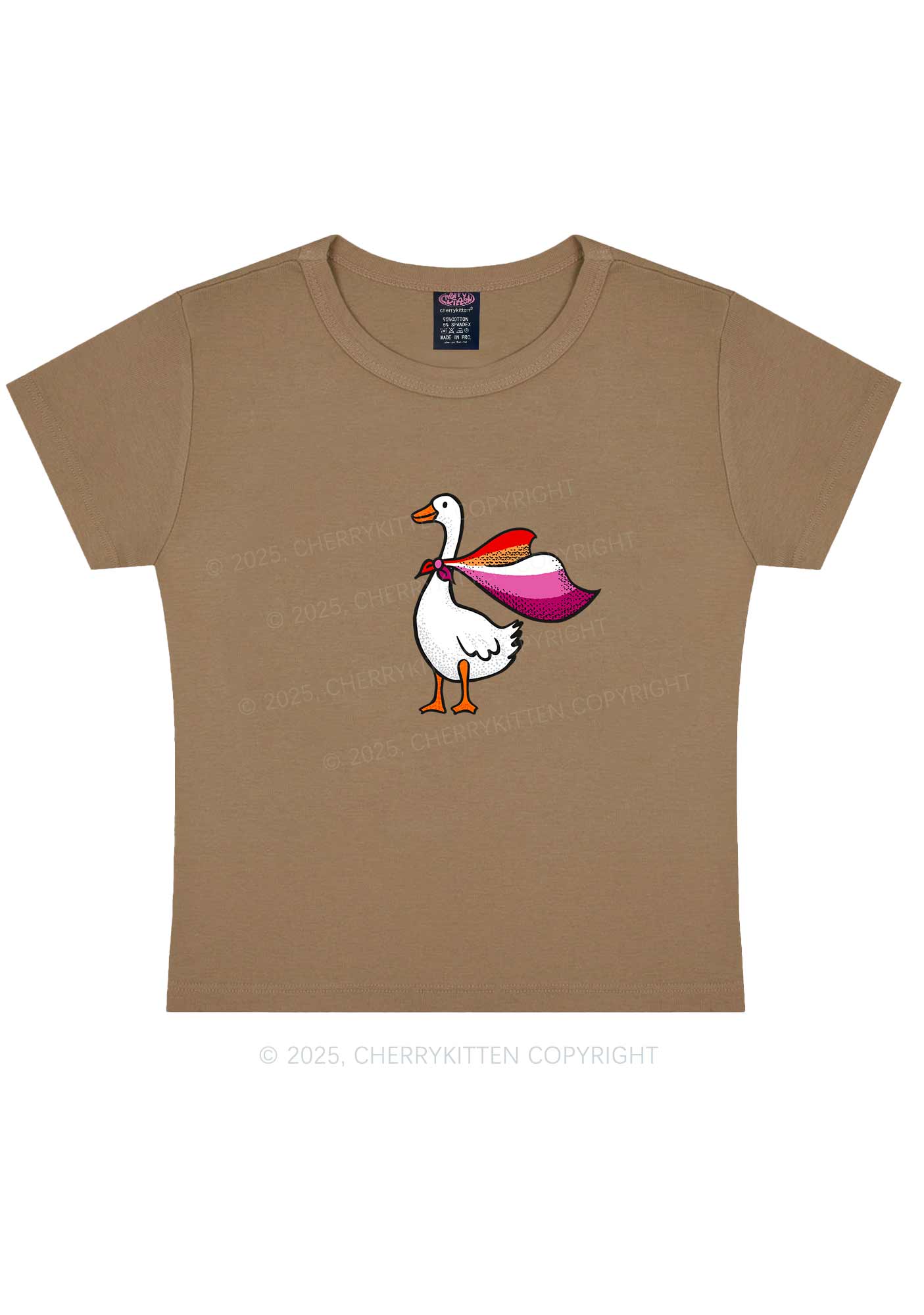 Lesbian Goose Pride Y2K Baby Tee Cherrykitten - Image 10