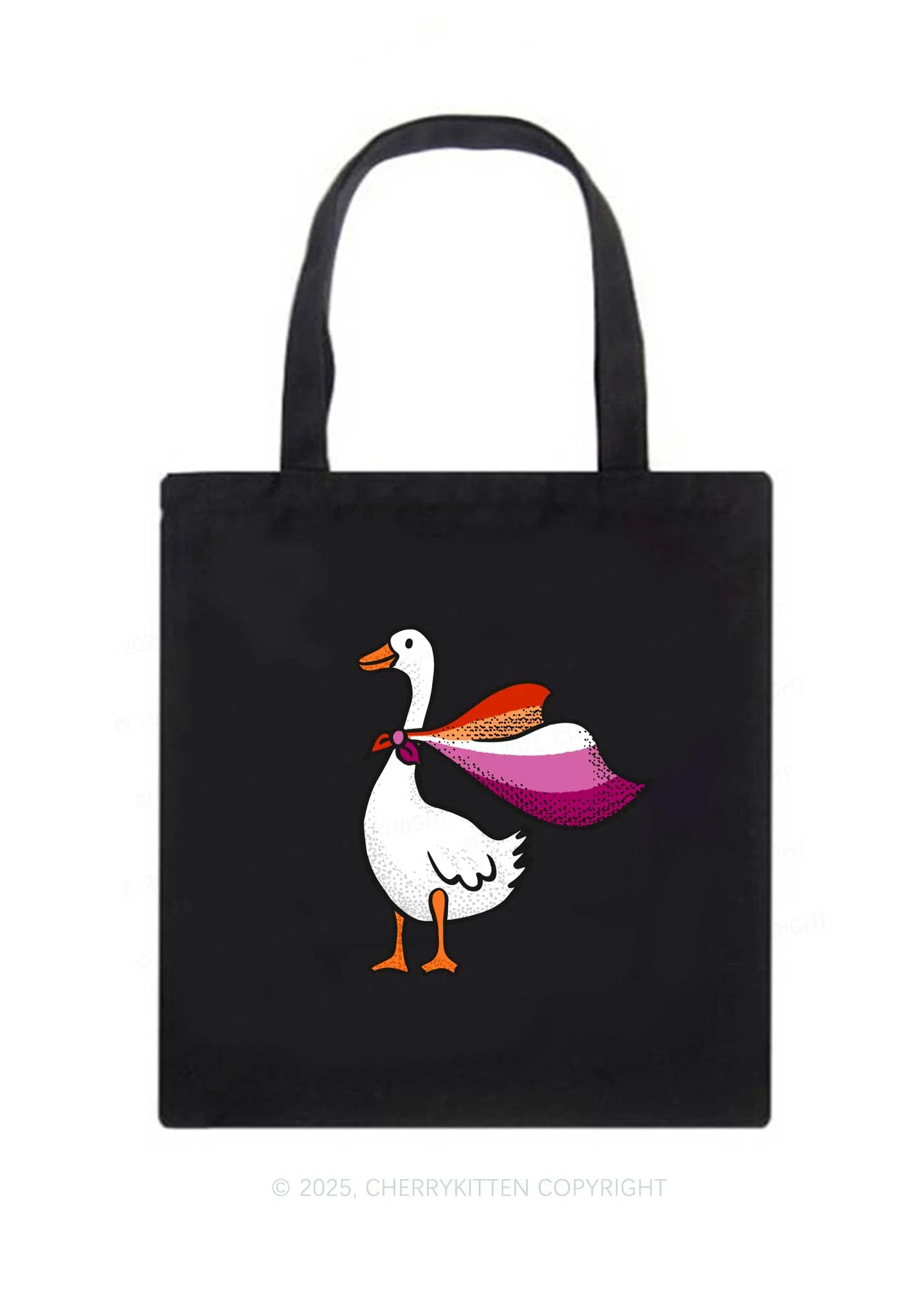 Lesbian Goose Pride Y2K Canvas Tote Bag Cherrykitten - Image 3