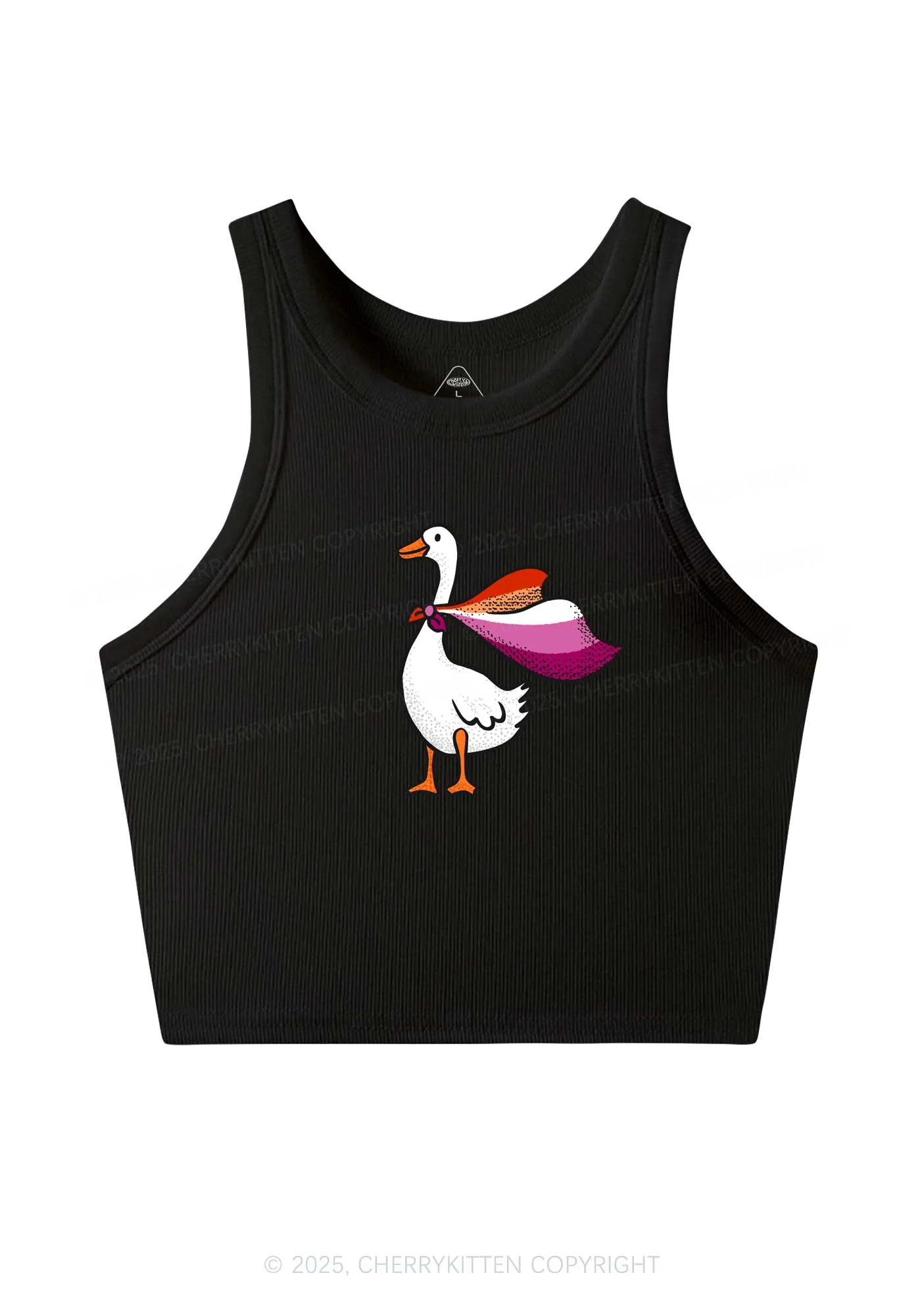 Lesbian Goose Pride Y2K Crop Tank Top Cherrykitten - Image 3