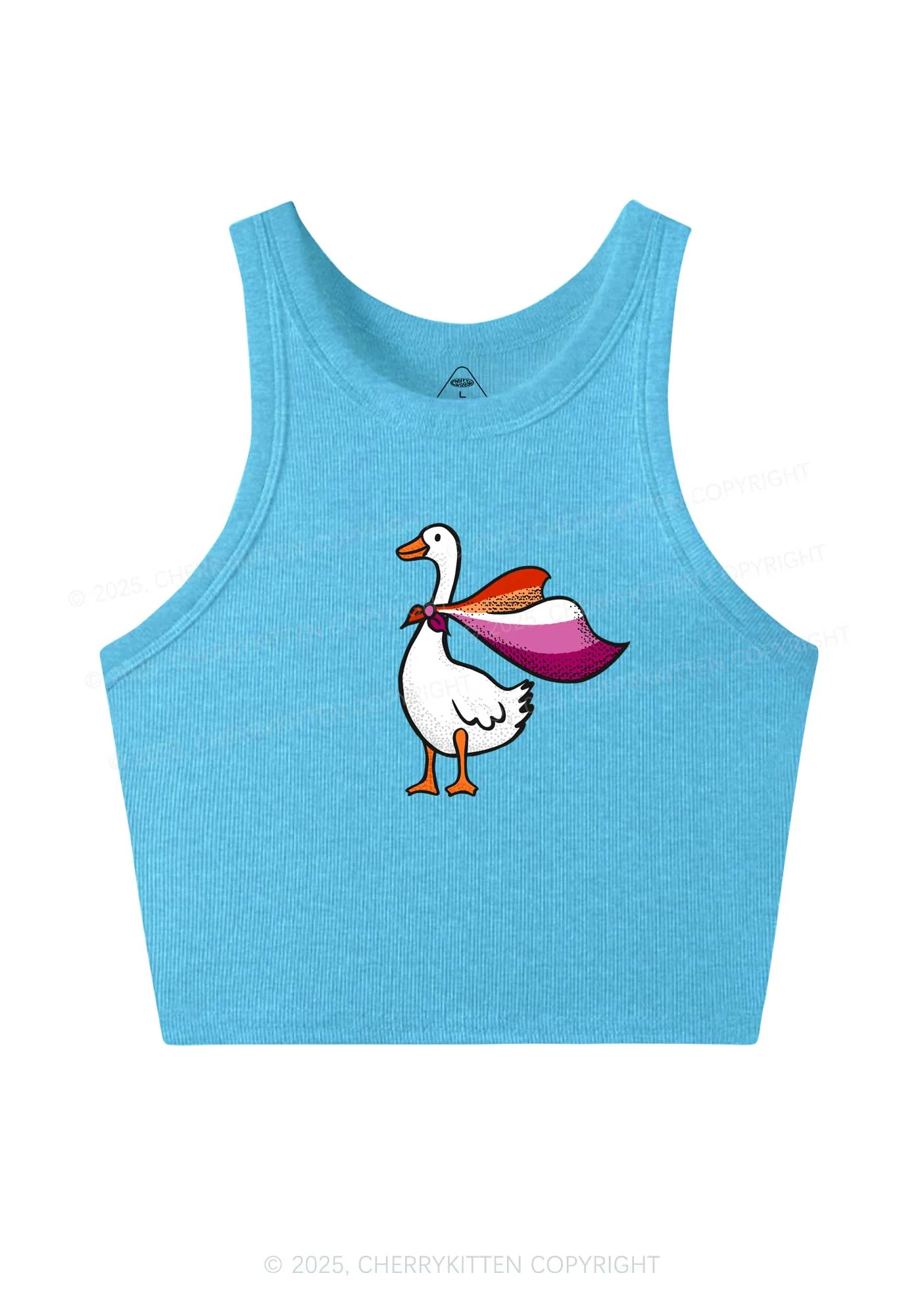 Lesbian Goose Pride Y2K Crop Tank Top Cherrykitten - Image 4