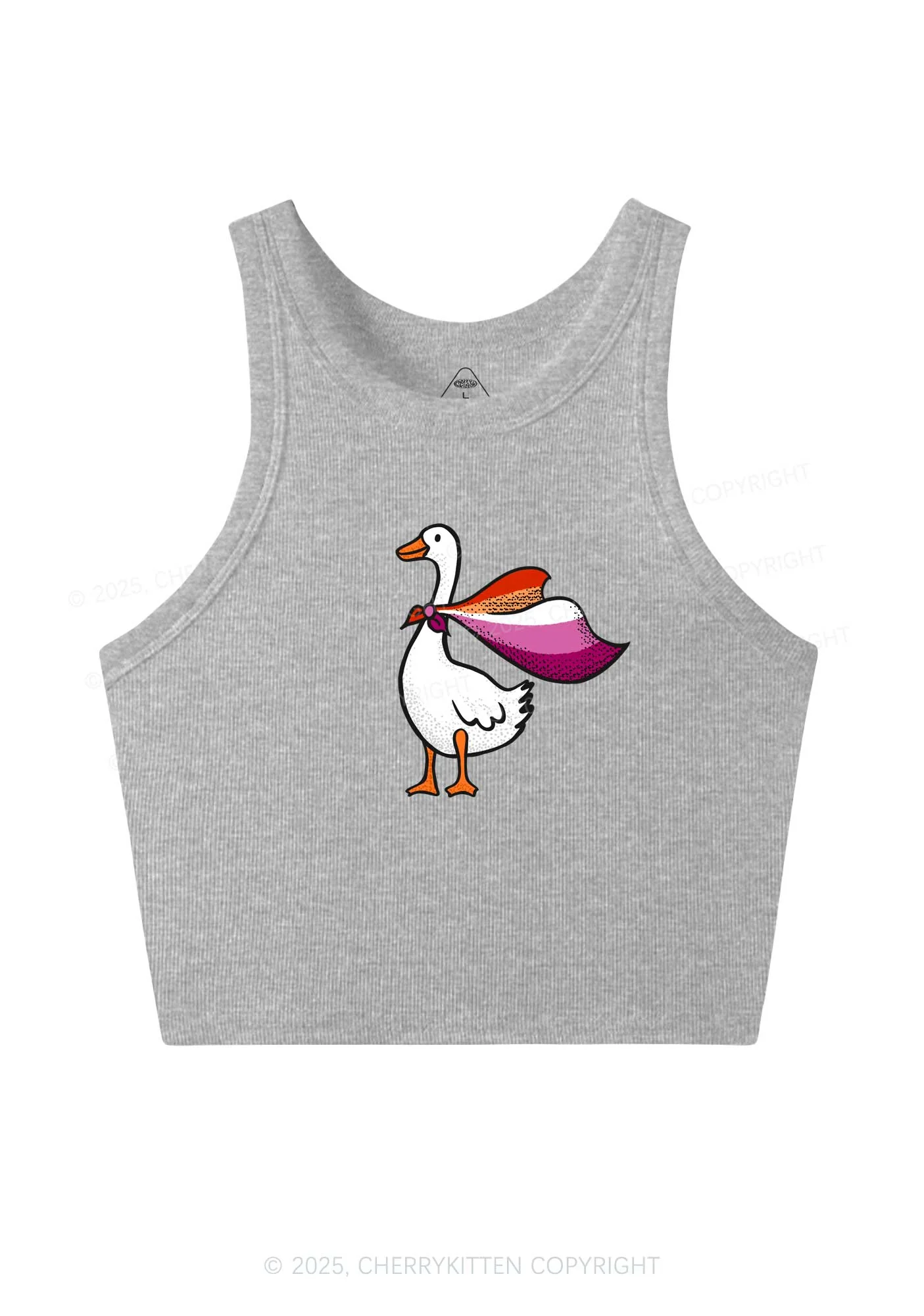Lesbian Goose Pride Y2K Crop Tank Top Cherrykitten - Image 5