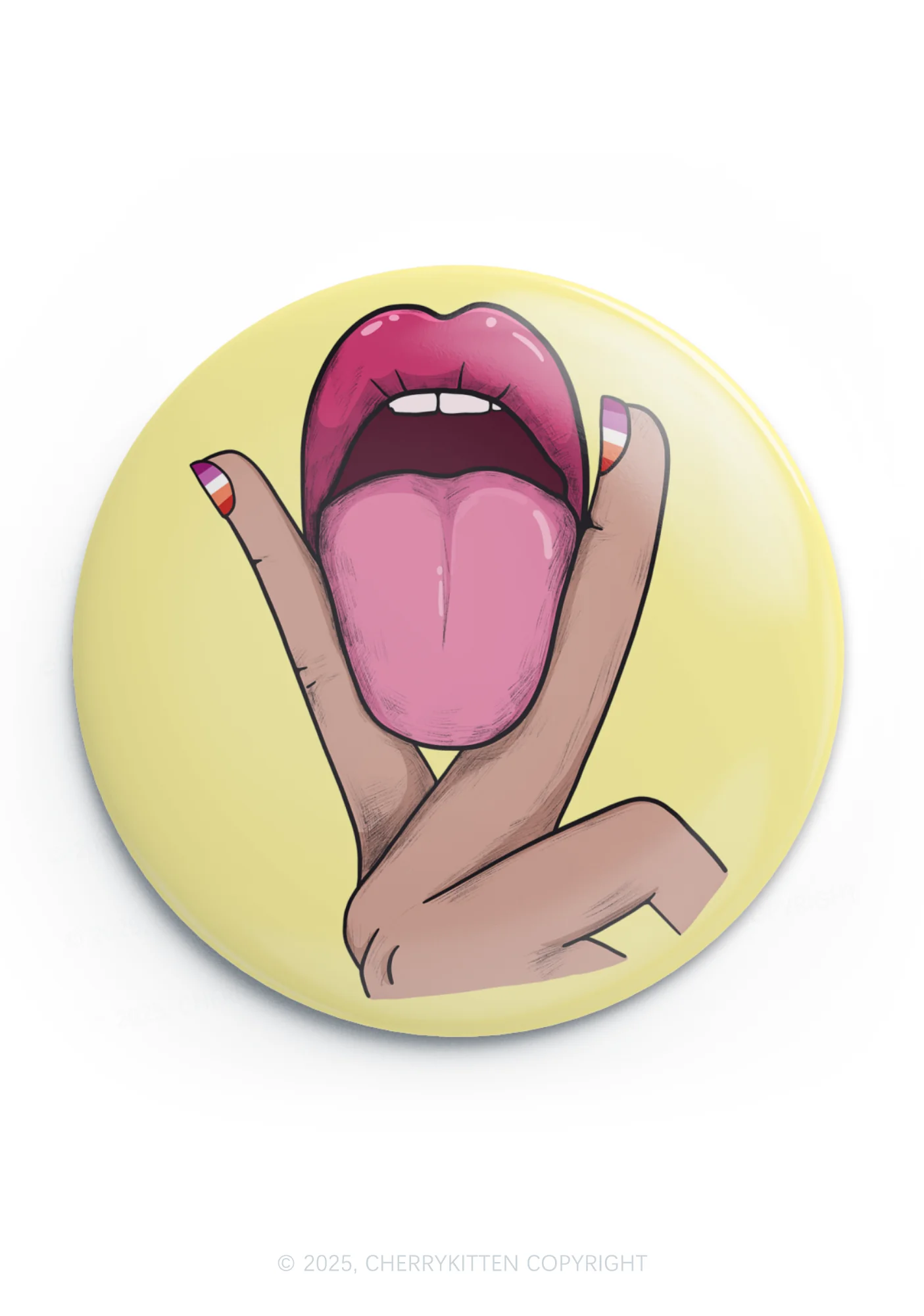 Lesbian Kissing Pride 1Pc Y2K Pin Badge Cherrykitten - Image 3