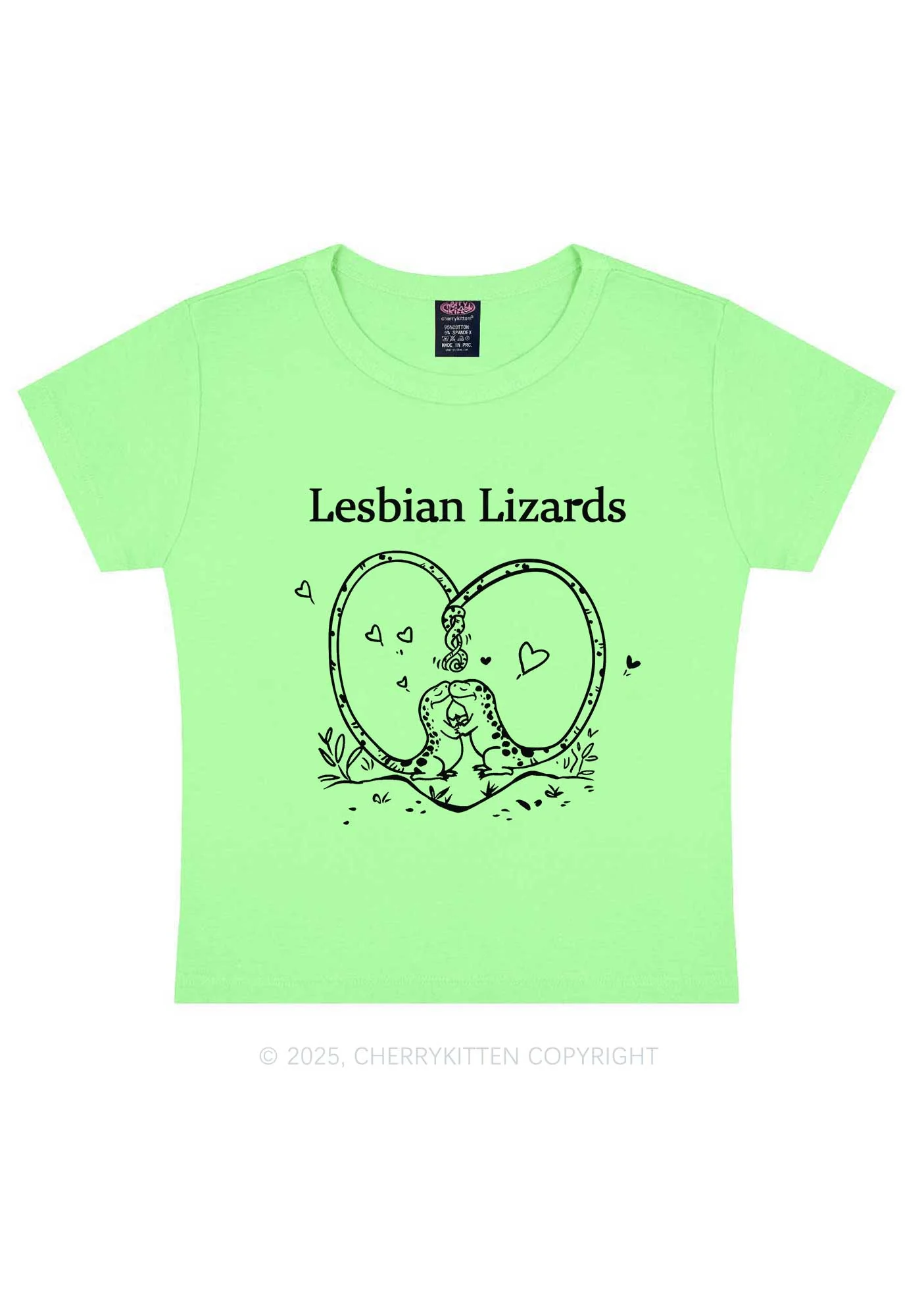 Lesbian Lizards Y2K Baby Tee Cherrykitten - Image 13