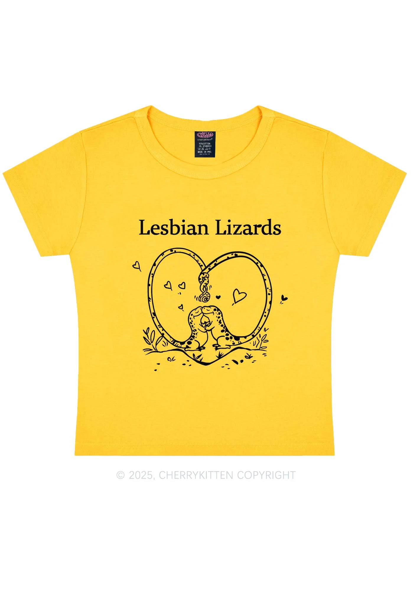 Lesbian Lizards Y2K Baby Tee Cherrykitten - Image 5