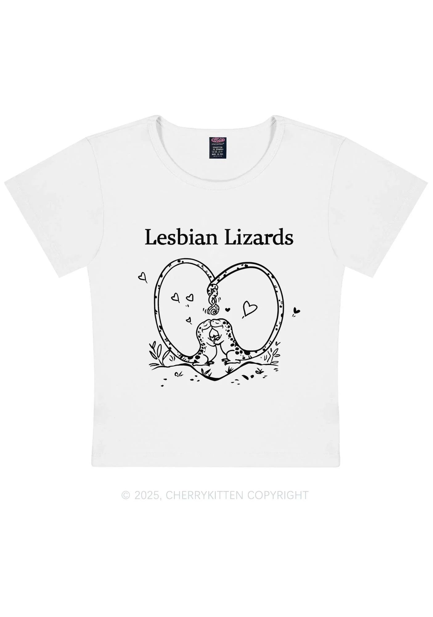Lesbian Lizards Y2K Baby Tee Cherrykitten - Image 6