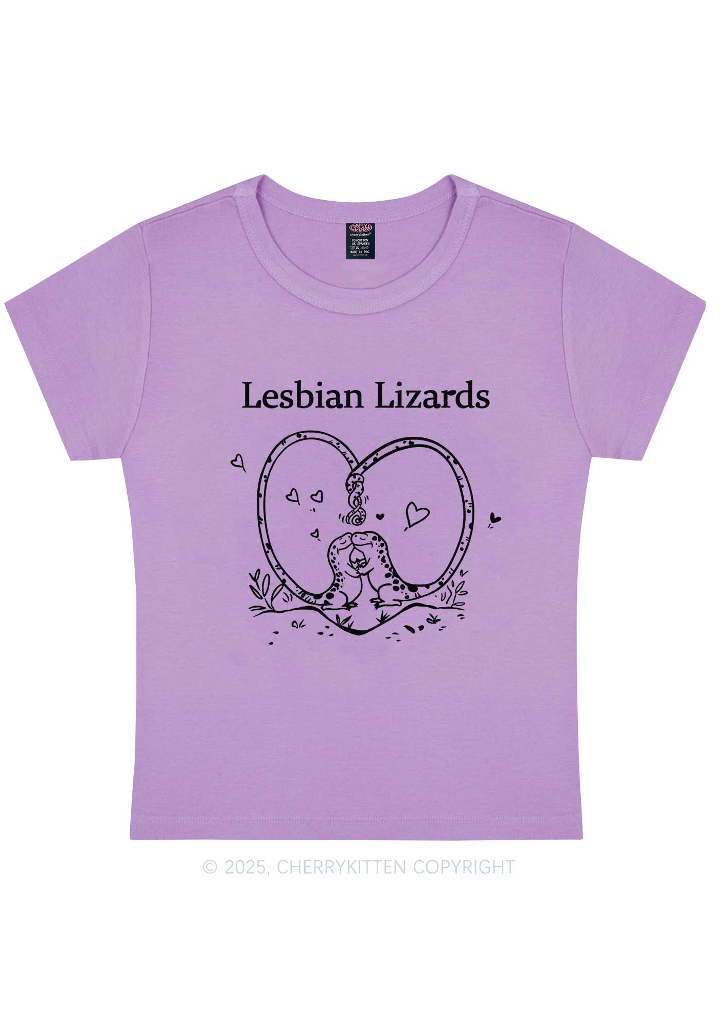 Lesbian Lizards Y2K Baby Tee Cherrykitten - Image 8