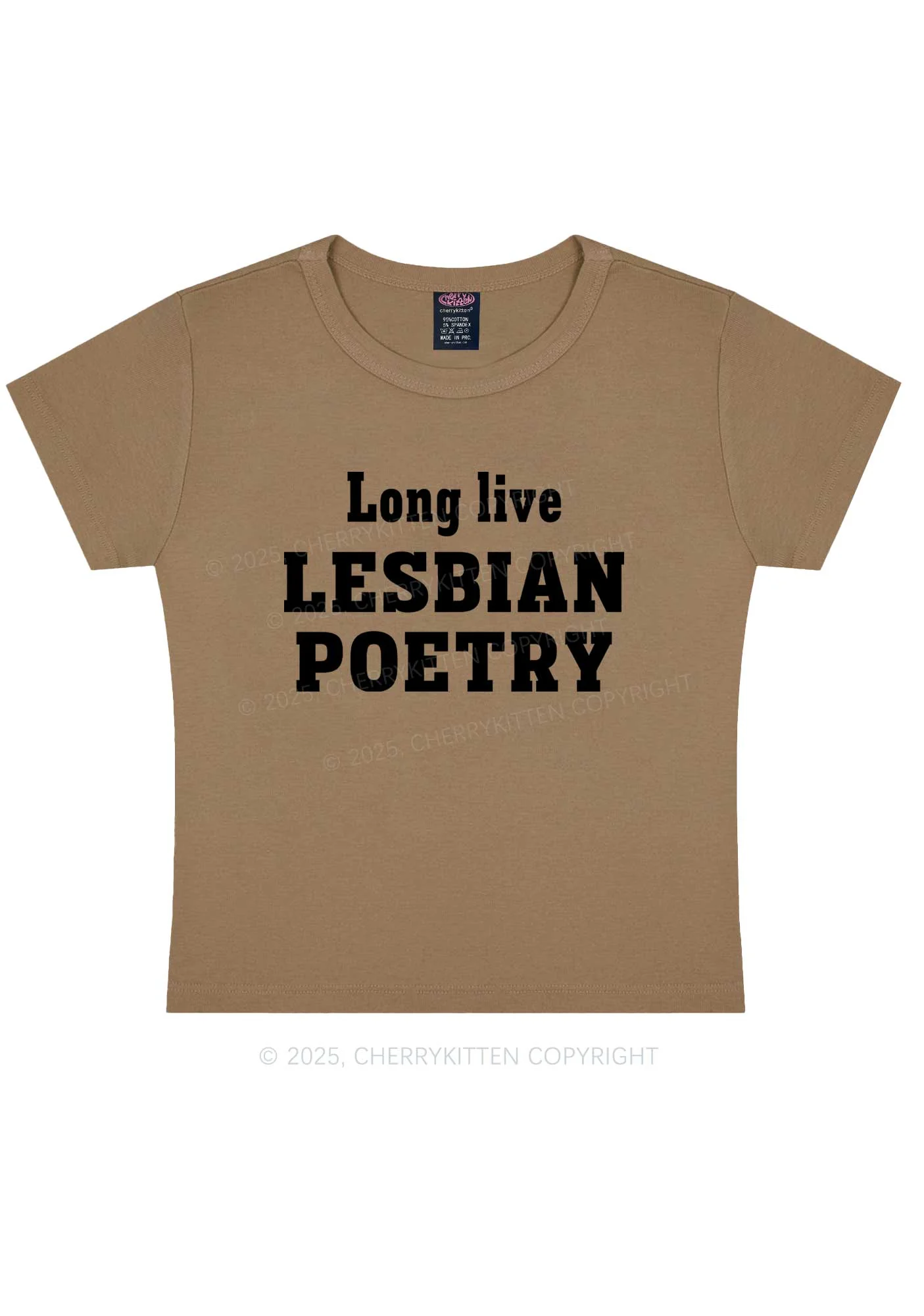 Lesbian Poetry Pride Y2K Baby Tee Cherrykitten - Image 10