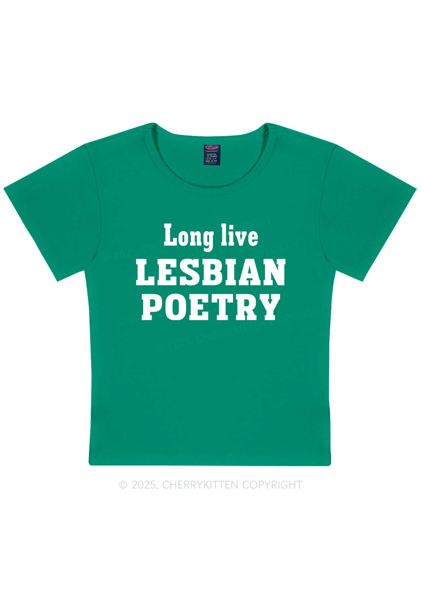 Lesbian Poetry Pride Y2K Baby Tee Cherrykitten - Image 11