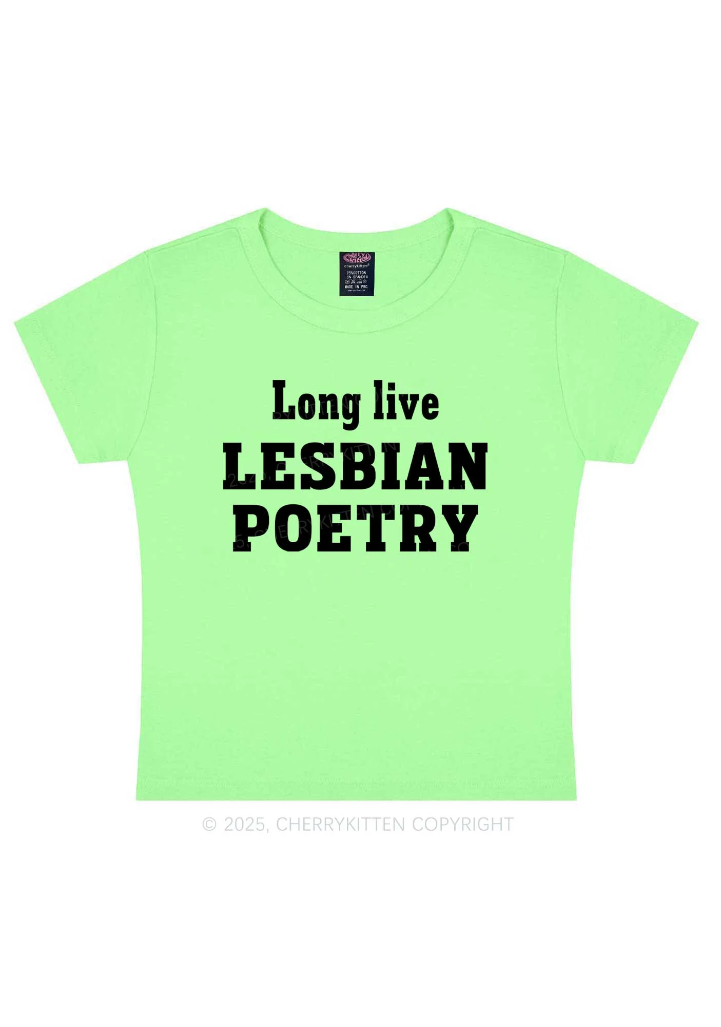 Lesbian Poetry Pride Y2K Baby Tee Cherrykitten - Image 12
