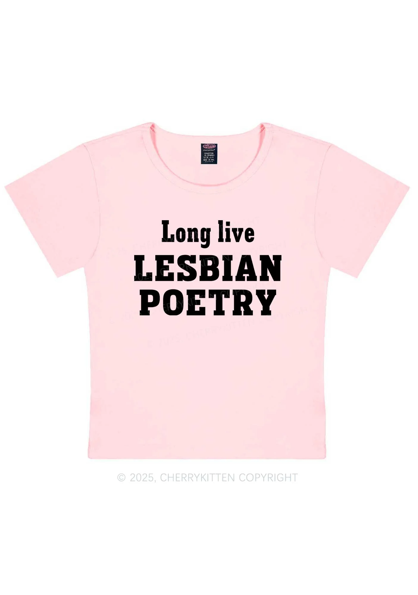 Lesbian Poetry Pride Y2K Baby Tee Cherrykitten - Image 13