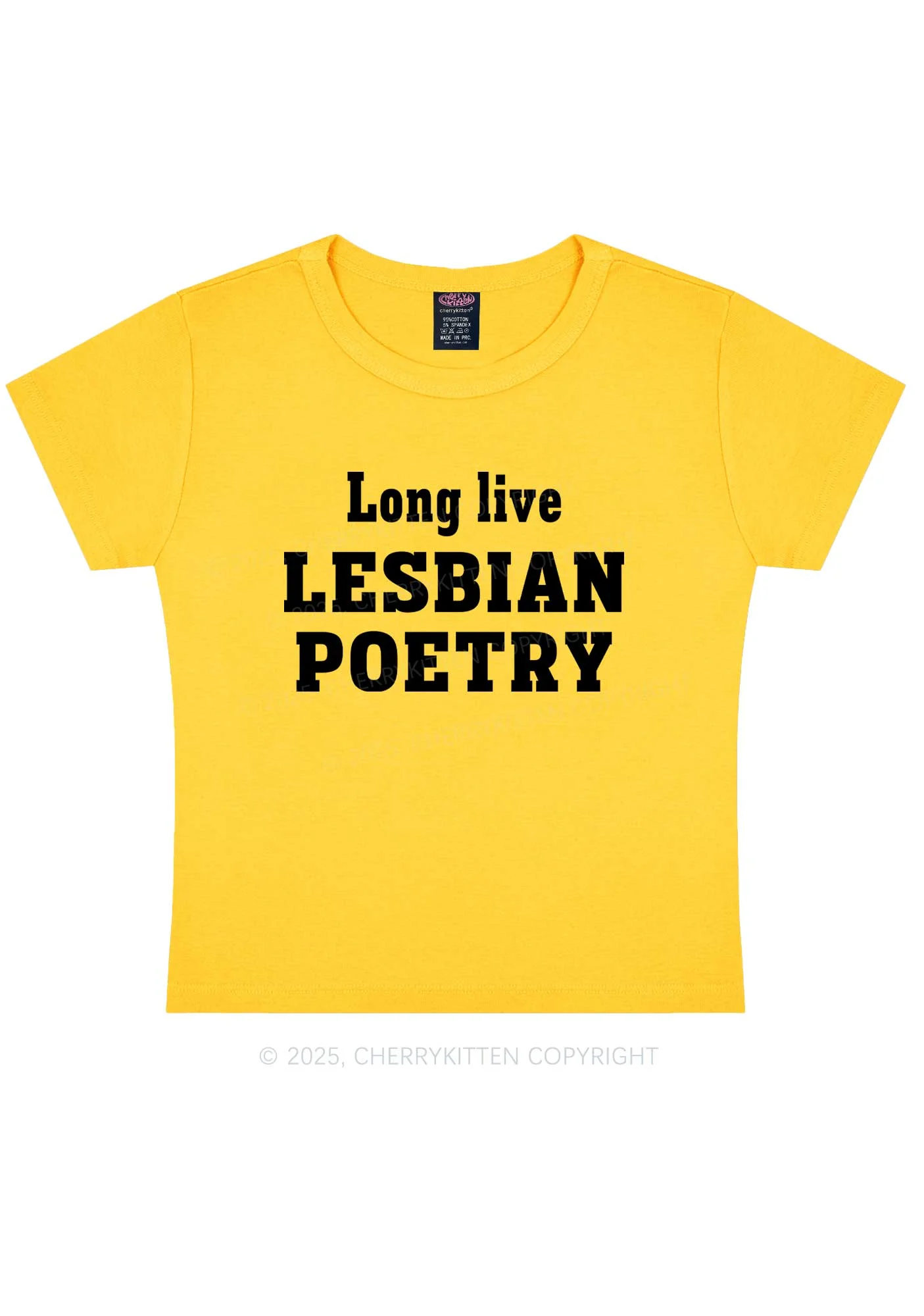 Lesbian Poetry Pride Y2K Baby Tee Cherrykitten - Image 5