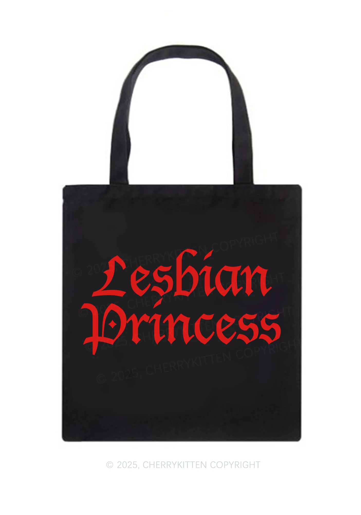 Lesbian Princess Pride Y2K Canvas Tote Bag Cherrykitten - Image 2