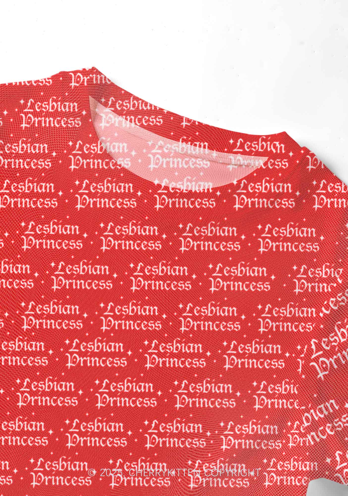 Lesbian Princess Pride Y2K Mesh Crop Top Cherrykitten - Image 2