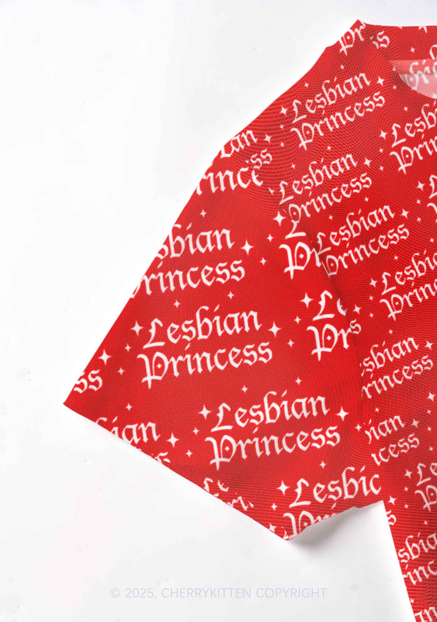 Lesbian Princess Pride Y2K Mesh Crop Top Cherrykitten - Image 3