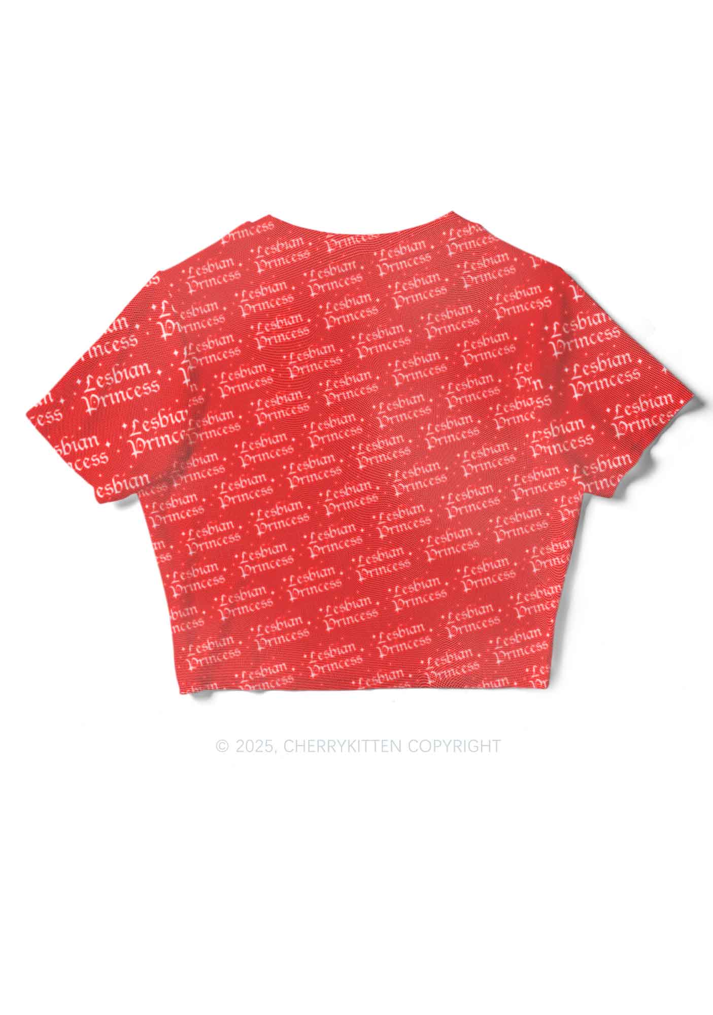 Lesbian Princess Pride Y2K Mesh Crop Top Cherrykitten - Image 4