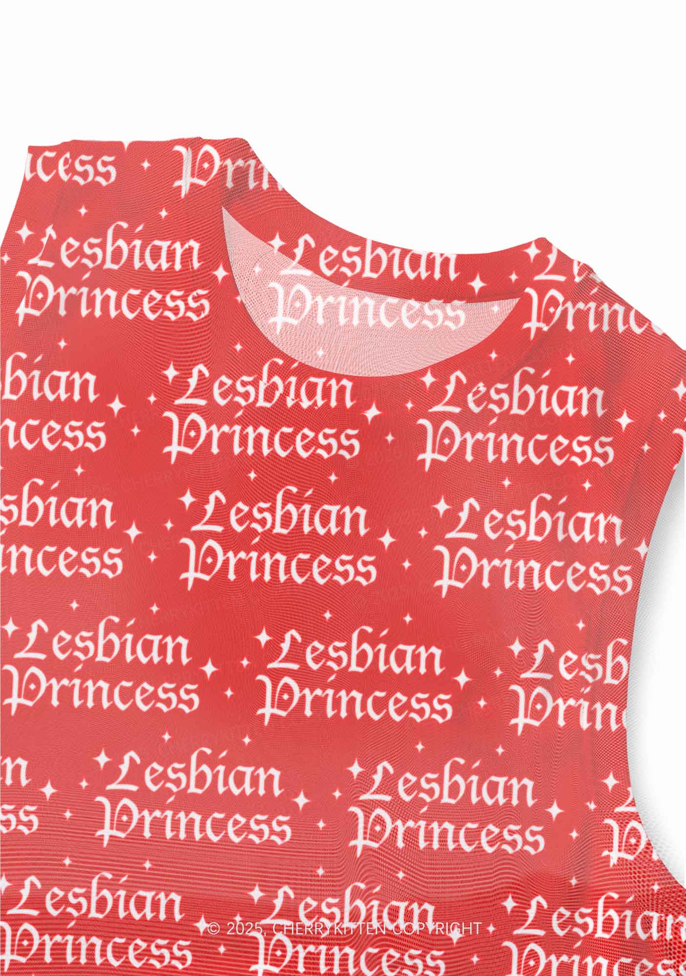Lesbian Princess Pride Y2K Mesh Muscle Tank Cherrykitten - Image 2